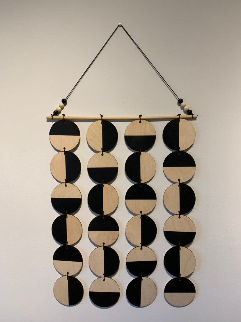 Large Black Wall Hanging - Geometric Plywood Art - Scandinavian Wall Hanger - Modern Concept Decoration - Large Minimalist Art - Minimalism