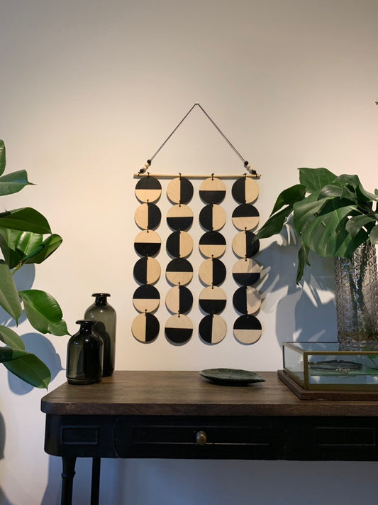 Large Black Wall Hanging - Geometric Plywood Art - Scandinavian Wall Hanger - Modern Concept Decoration - Large Minimalist Art - Minimalism