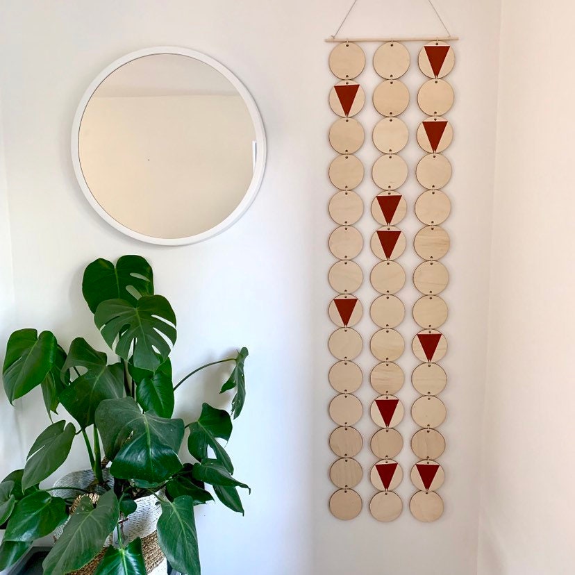 Serenity Birch: Extra Large Burnt Orange Geometric Wall Hanging