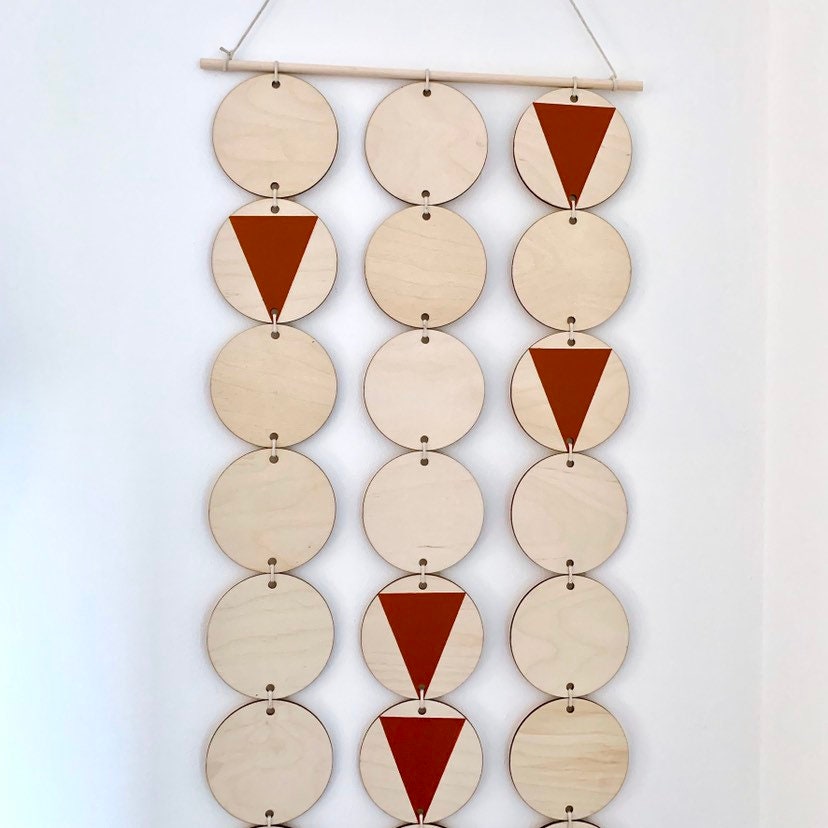 Serenity Birch: Extra Large Burnt Orange Geometric Wall Hanging