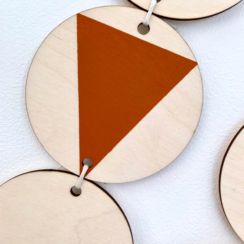 Serenity Birch: Extra Large Burnt Orange Geometric Wall Hanging