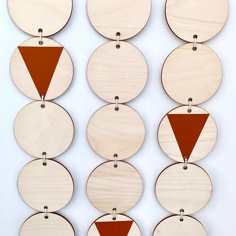 Serenity Birch: Extra Large Burnt Orange Geometric Wall Hanging