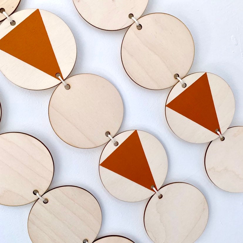 Serenity Birch: Extra Large Burnt Orange Geometric Wall Hanging