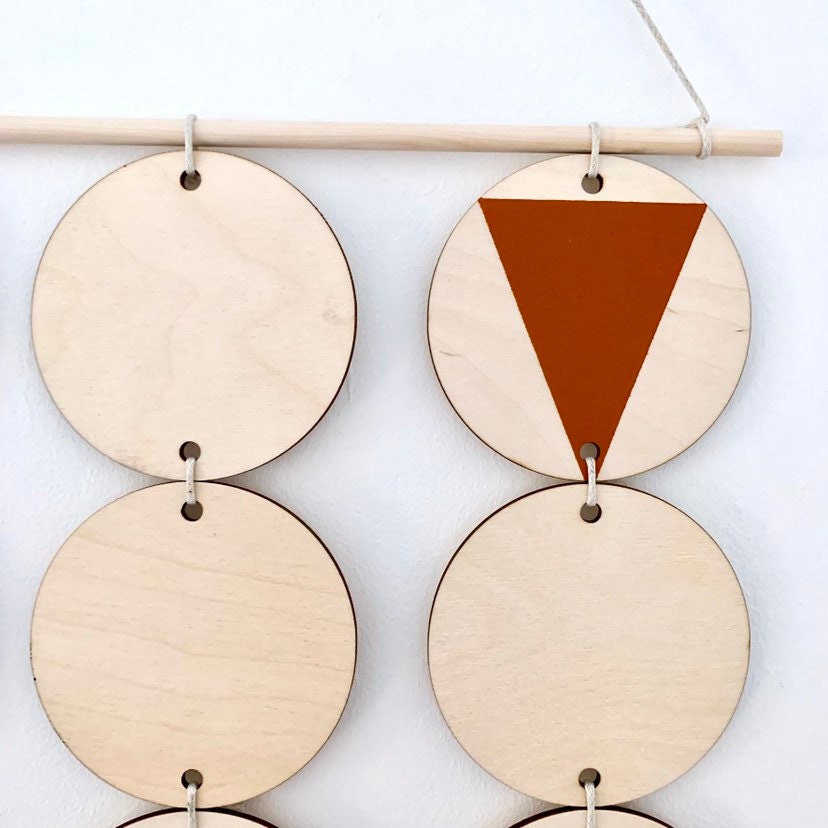 Serenity Birch: Extra Large Burnt Orange Geometric Wall Hanging