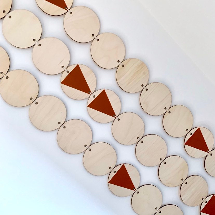 Serenity Birch: Extra Large Burnt Orange Geometric Wall Hanging