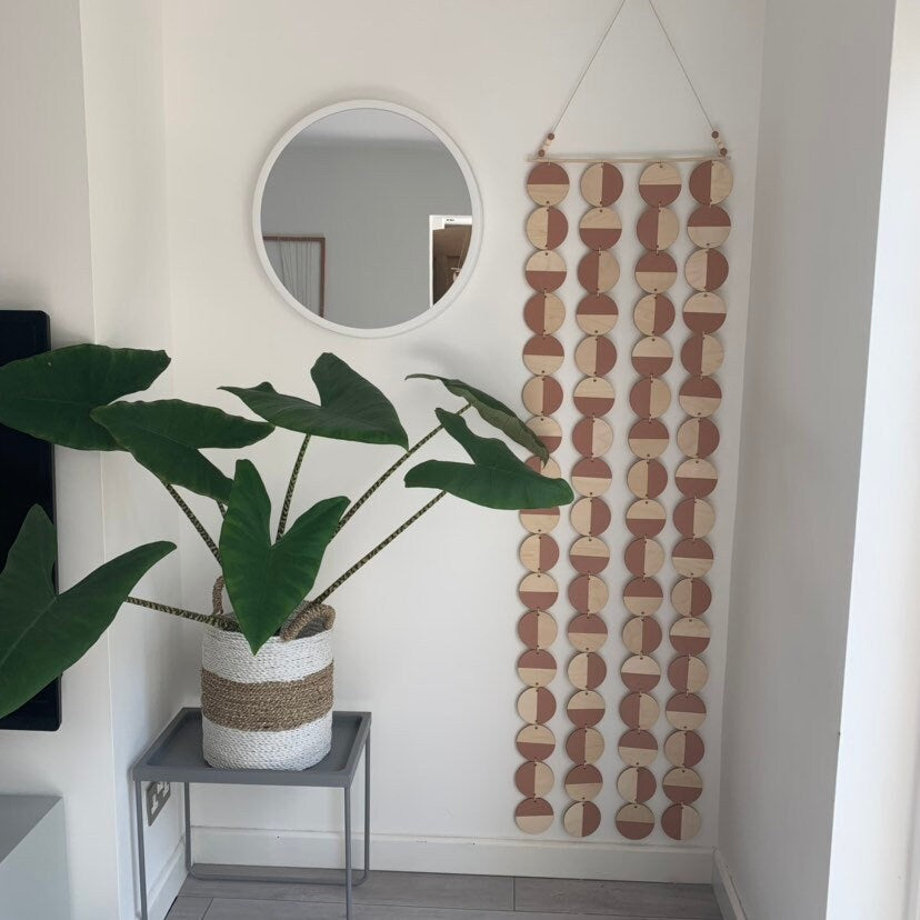 Extra Large Wall Hanging - Dusky Pink Wall Hanging - Massive Wall Art - Geometric Art - Wooden Plaque - Huge Wall Covering - Massive Scandi