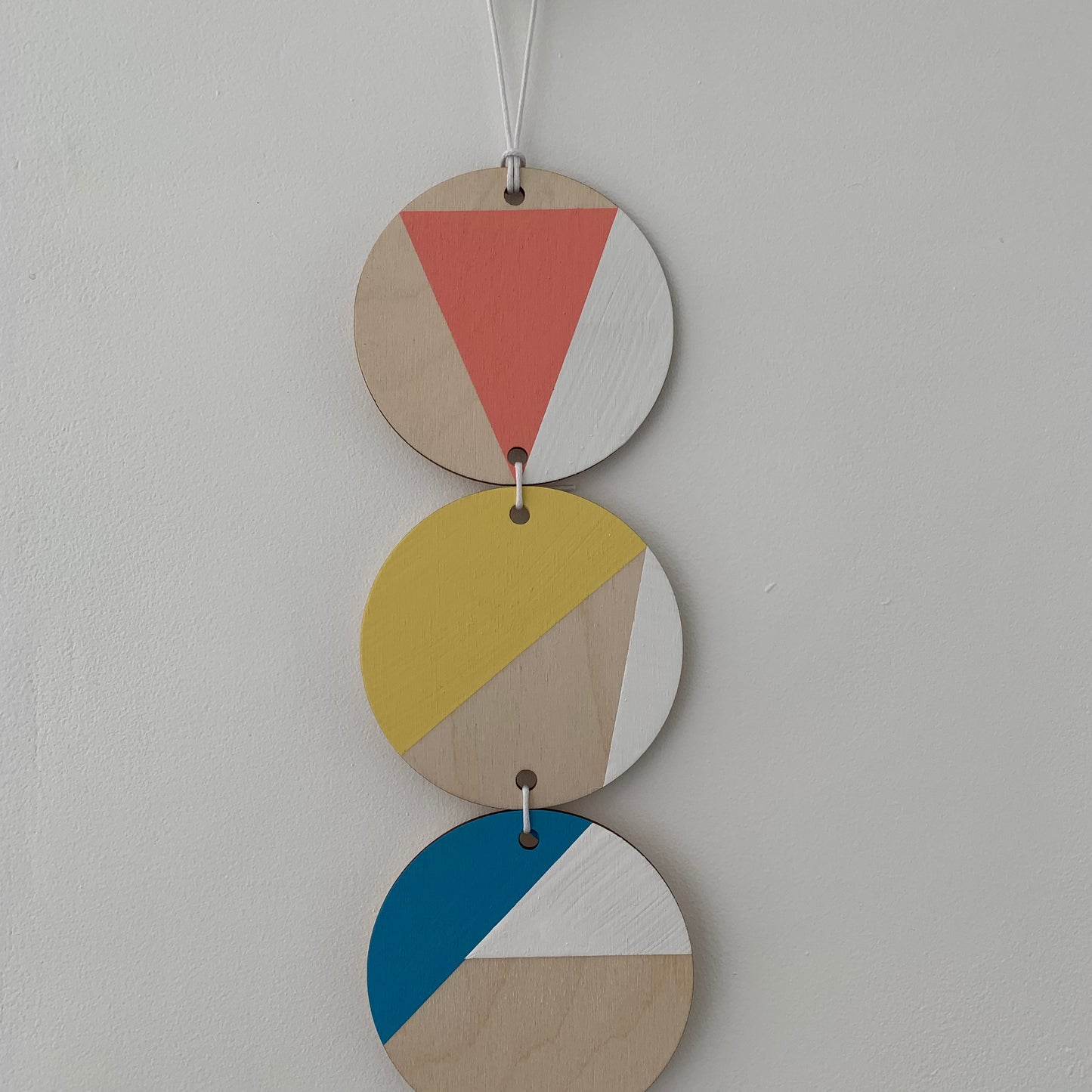 Wall hanging - Colourful Geometric Art - Plywood Decor - Scandi Hygge Boho - Wall Hanging - WallArt multi - Bright Retro Colours - 80s style