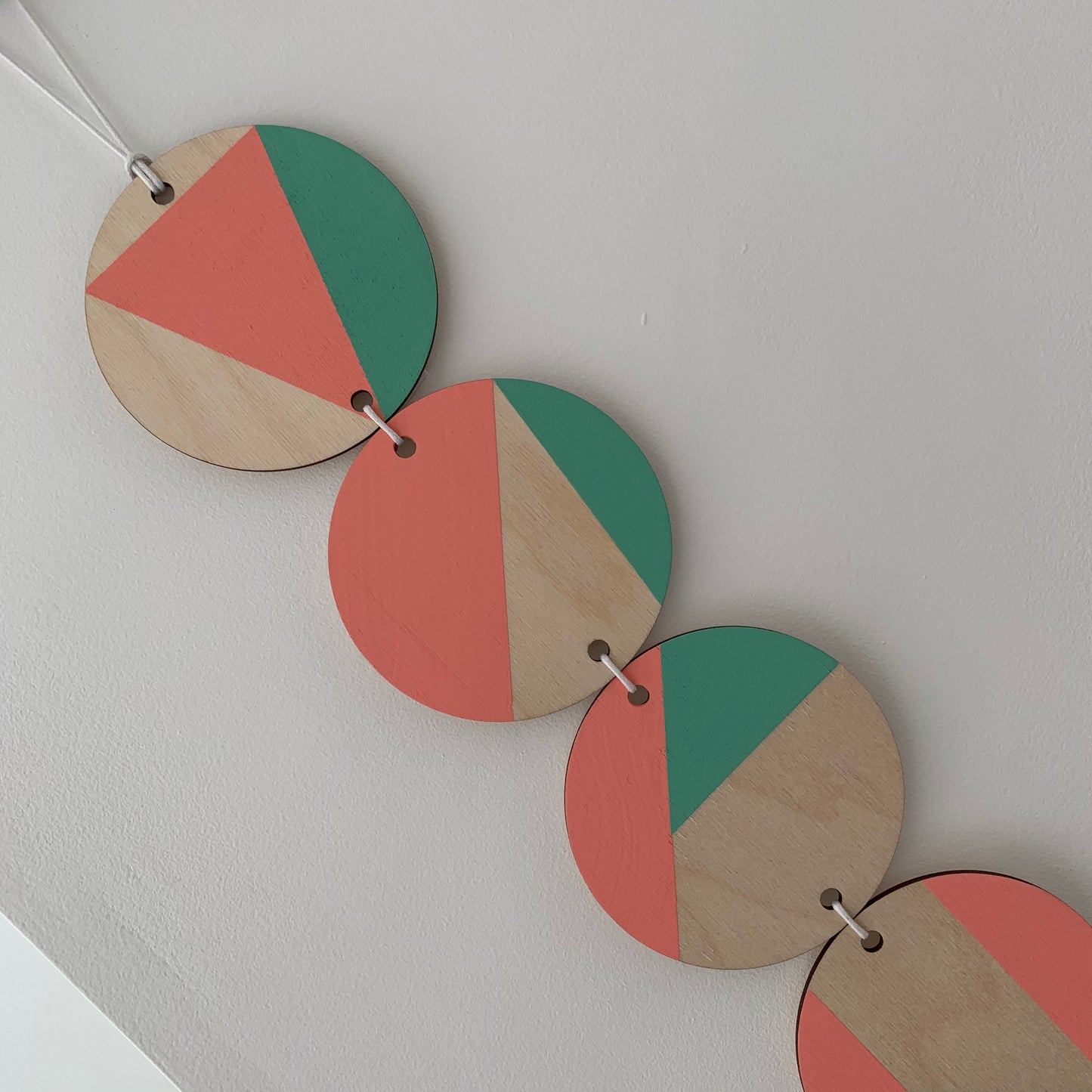 Neon Wall hanging - Colourful Geometric Art - Plywood Decor - Scandi Hygge Boho - Wall Hanging - Wall Art multi - Neon Pink and Neon Mint