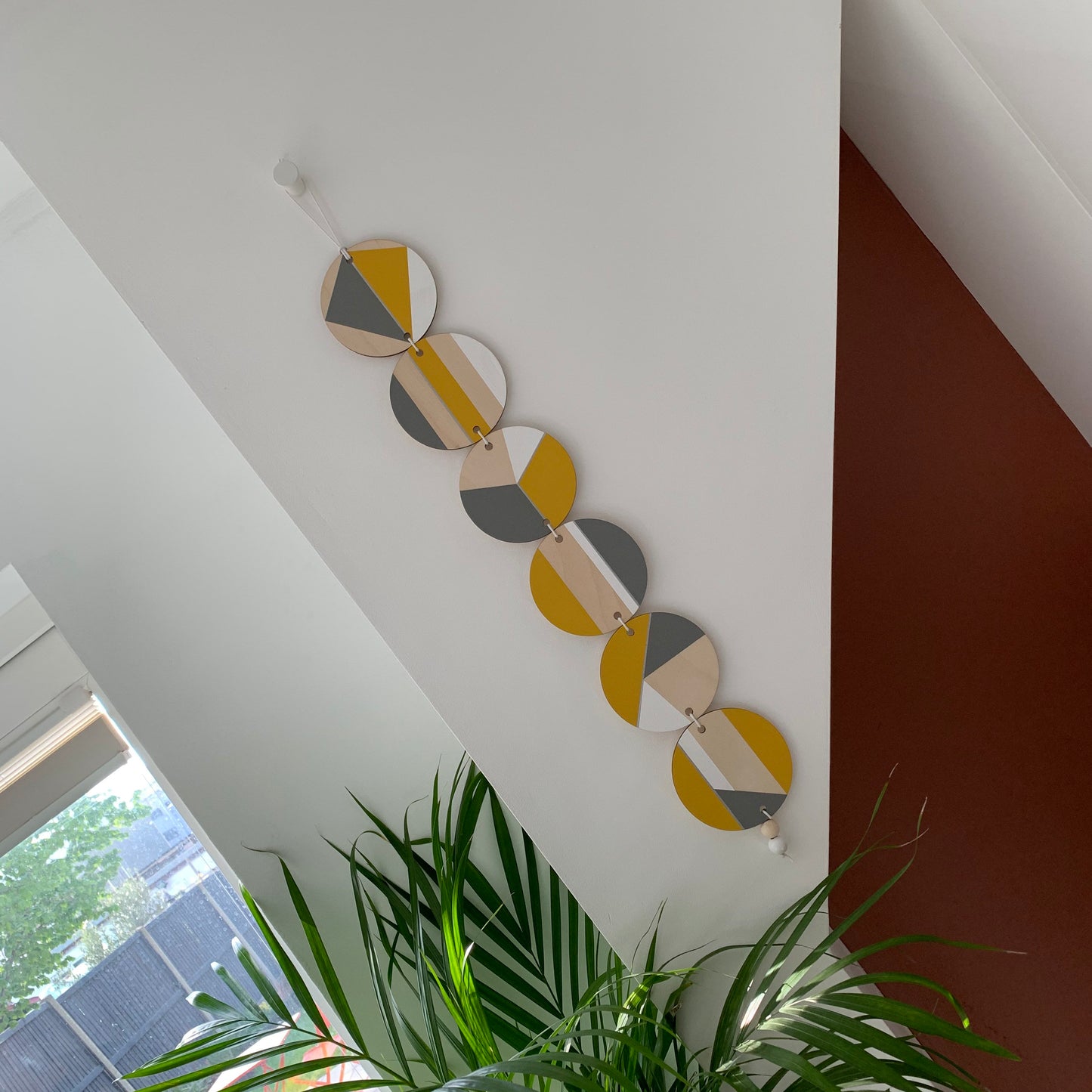 Wall Hanging - Ochre Yellow, White and Grey Wall Art