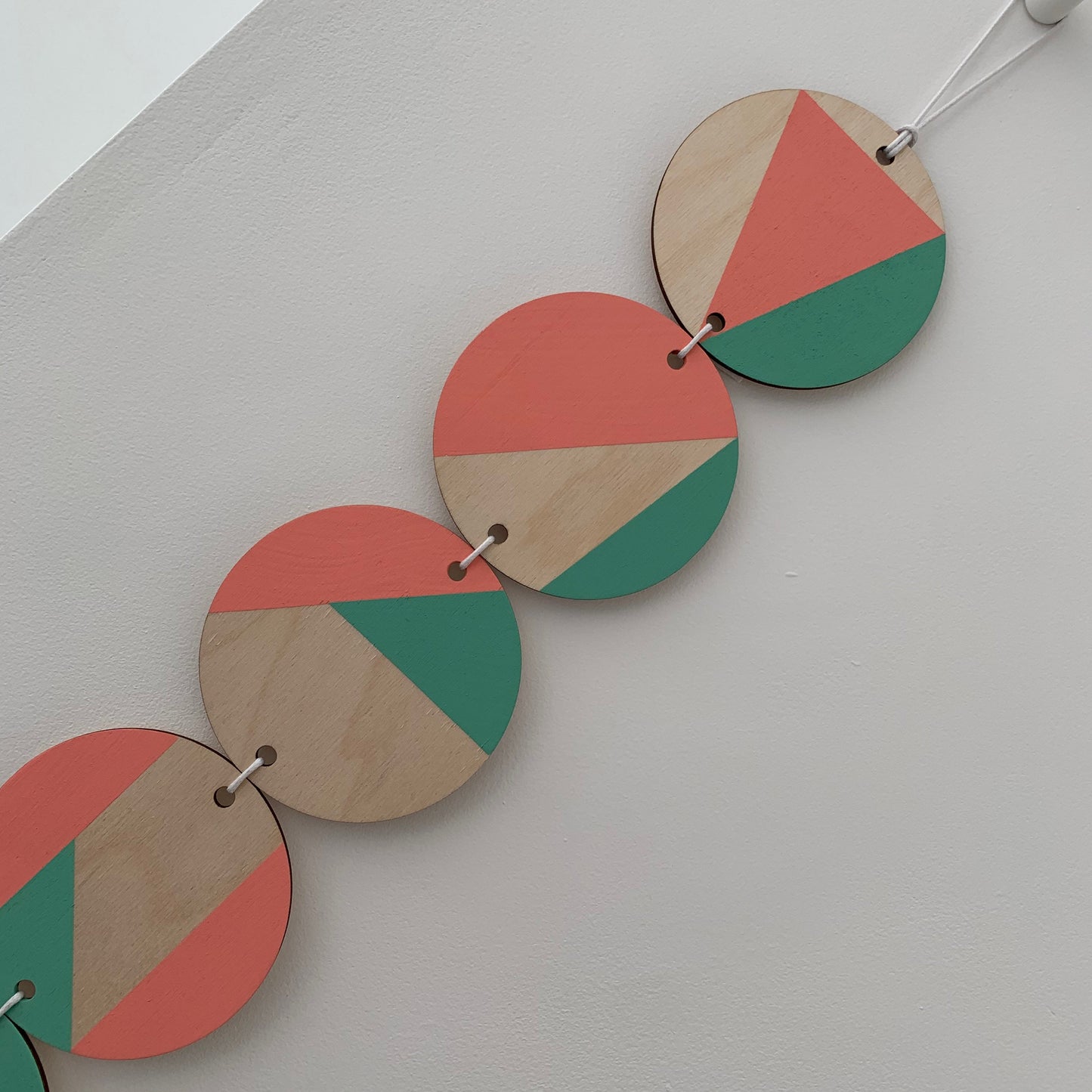 Neon Wall hanging - Colourful Geometric Art - Plywood Decor - Scandi Hygge Boho - Wall Hanging - Wall Art multi - Neon Pink and Neon Mint