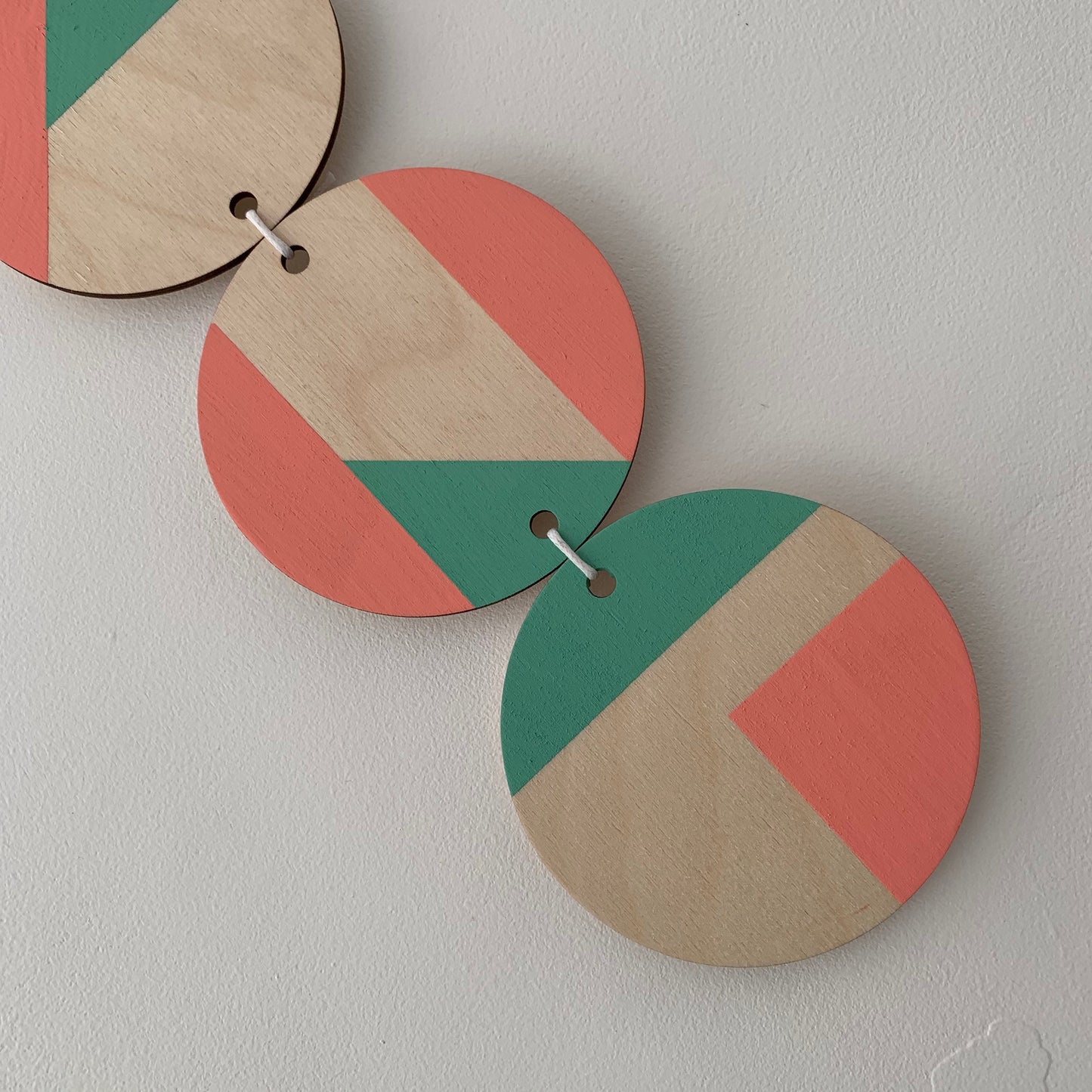 Neon Wall hanging - Colourful Geometric Art - Plywood Decor - Scandi Hygge Boho - Wall Hanging - Wall Art multi - Neon Pink and Neon Mint