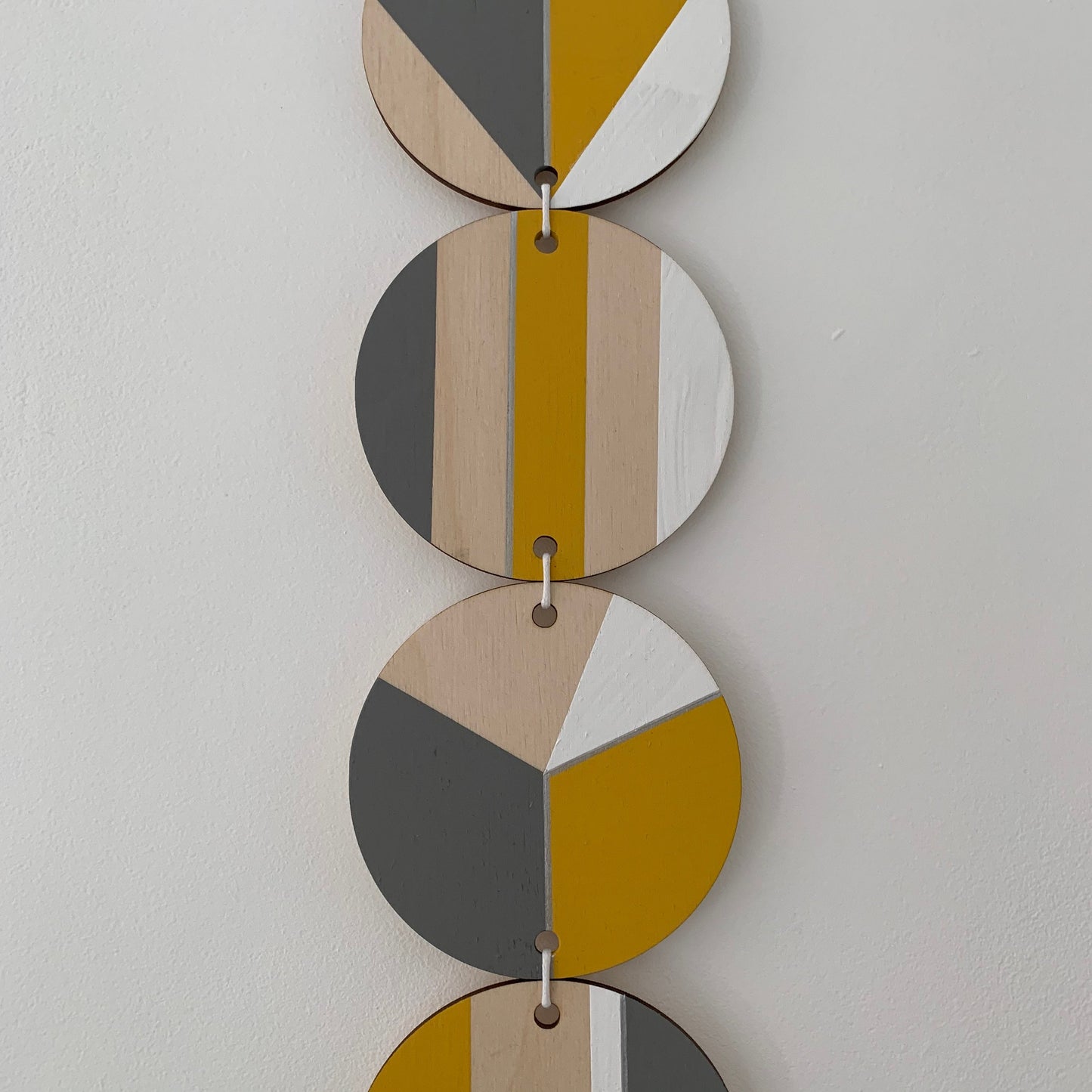 Wall Hanging - Ochre Yellow, White and Grey Wall Art