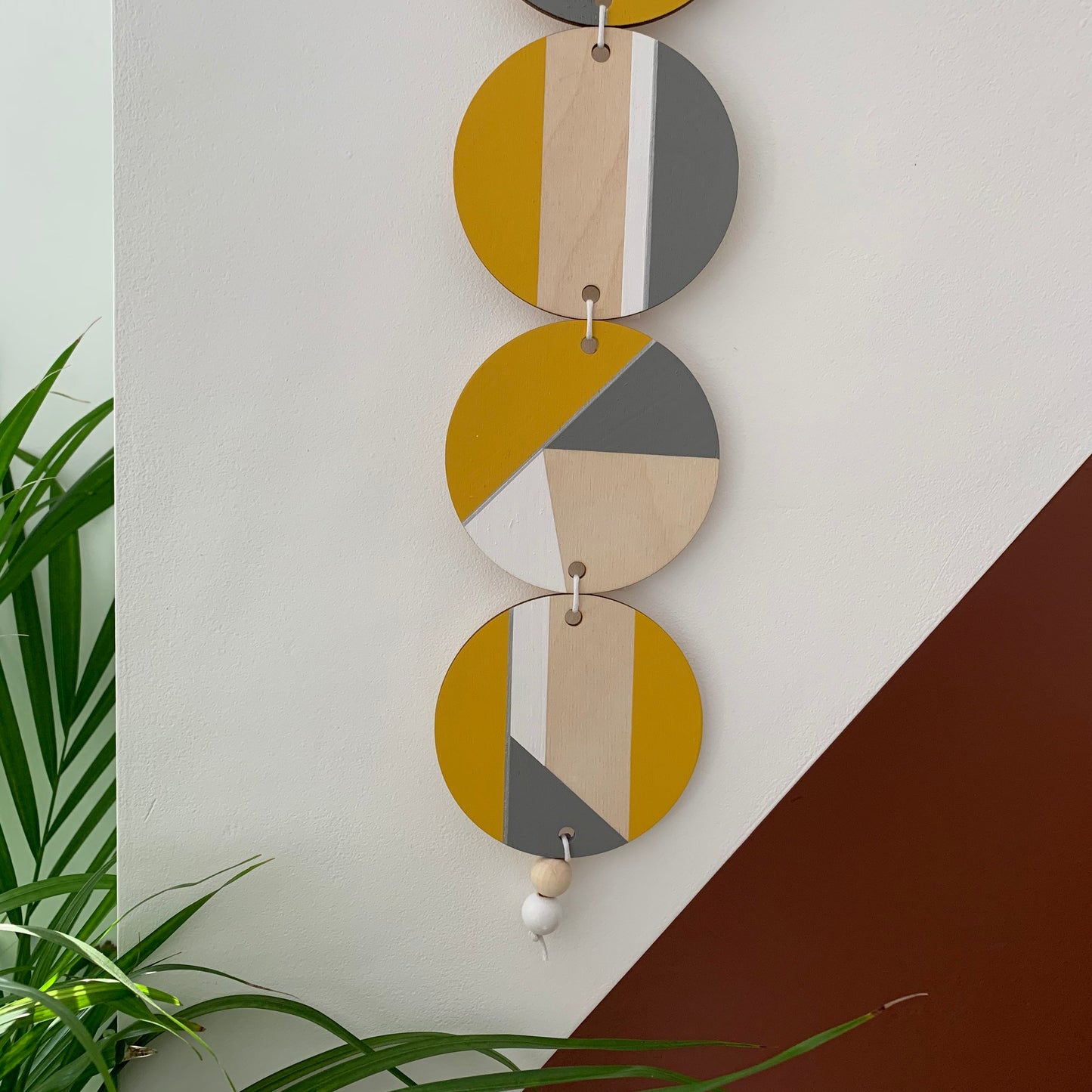Wall Hanging - Ochre Yellow, White and Grey Wall Art