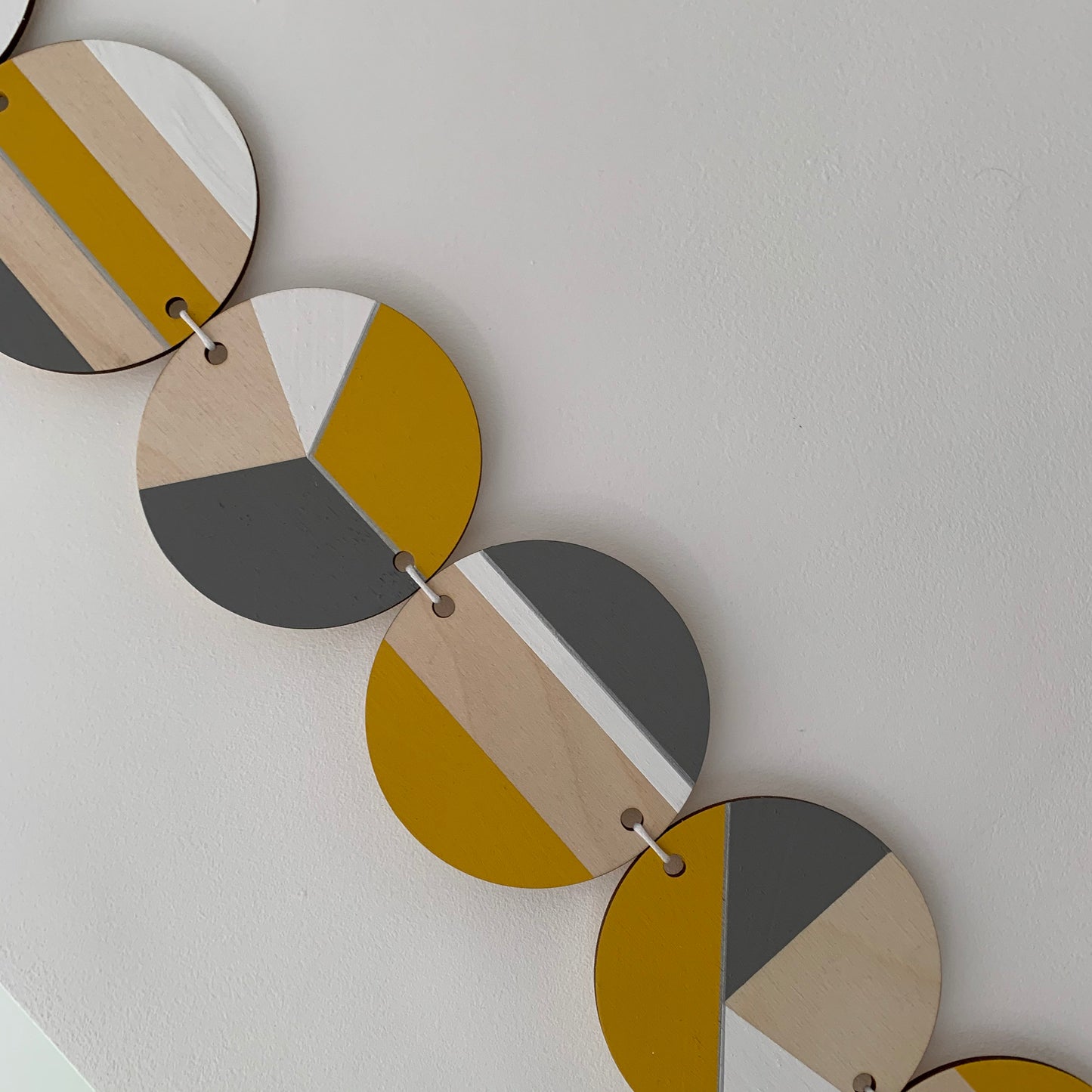 Wall Hanging - Ochre Yellow, White and Grey Wall Art