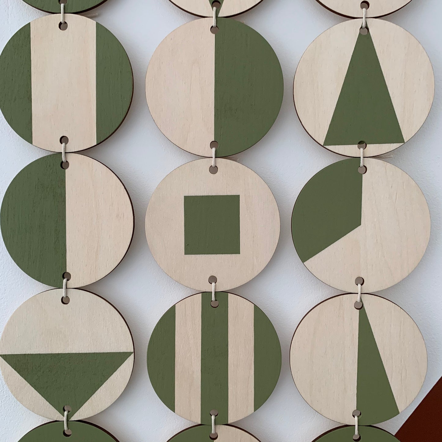 Large Wall Hanging - Olive Green Wall Hanging - Earthy Wall Art - Geometric Art - Plywood Decor -Wall Covering - Scandinavian Design Art