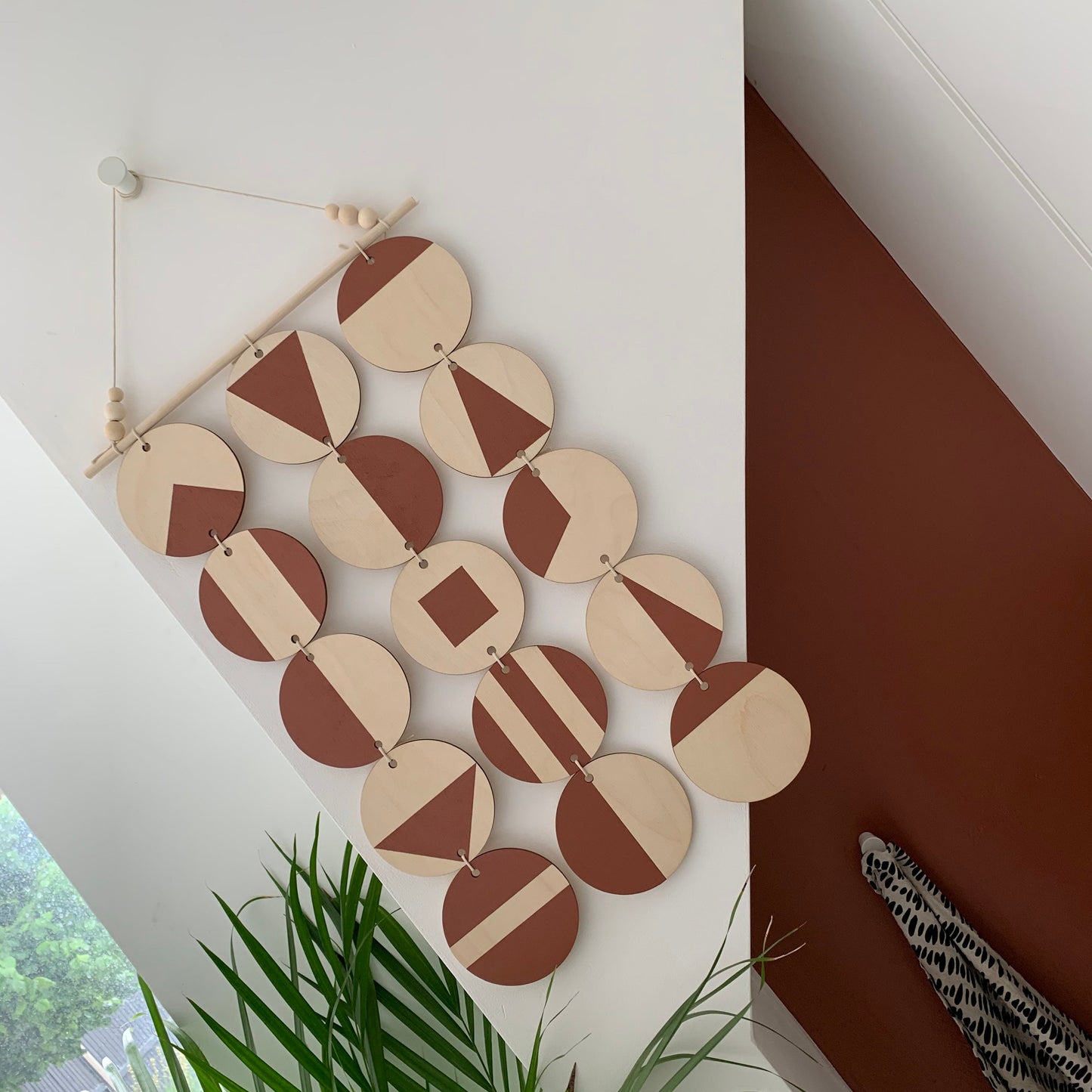 Large Dark Terracotta Wall Hanging - Shapes Art - Shapes Wall Decoration - Earthy Artwork