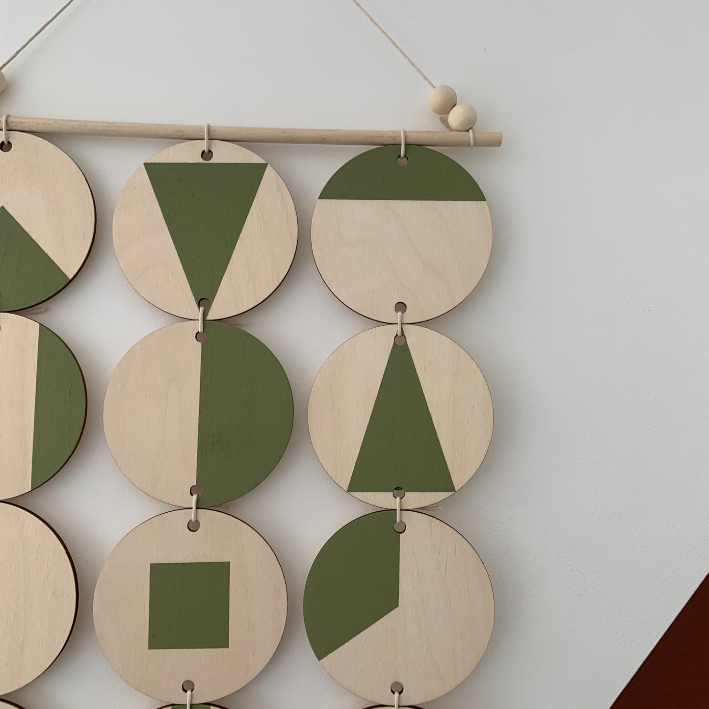 Large Wall Hanging - Olive Green Wall Hanging - Earthy Wall Art - Geometric Art - Plywood Decor -Wall Covering - Scandinavian Design Art