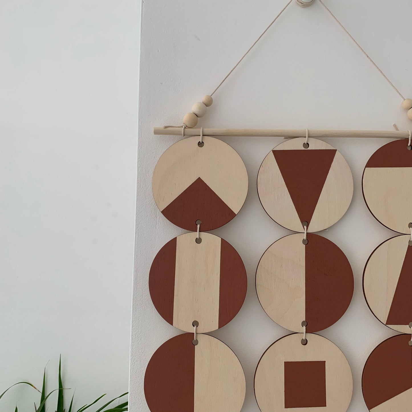 Large Dark Terracotta Wall Hanging - Shapes Art - Shapes Wall Decoration - Earthy Artwork