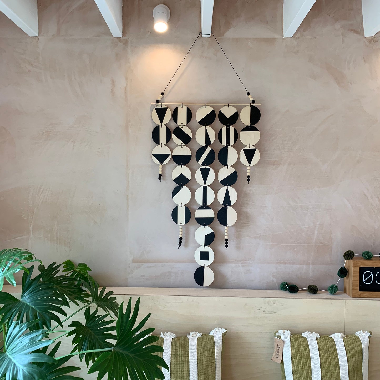 Large Chandelier Wall Hanging - Wall Hanging - Black Geometric Art - Scandi Wall Decor - Home Wall Decor - Wall Tapestry - Mono Wall Art