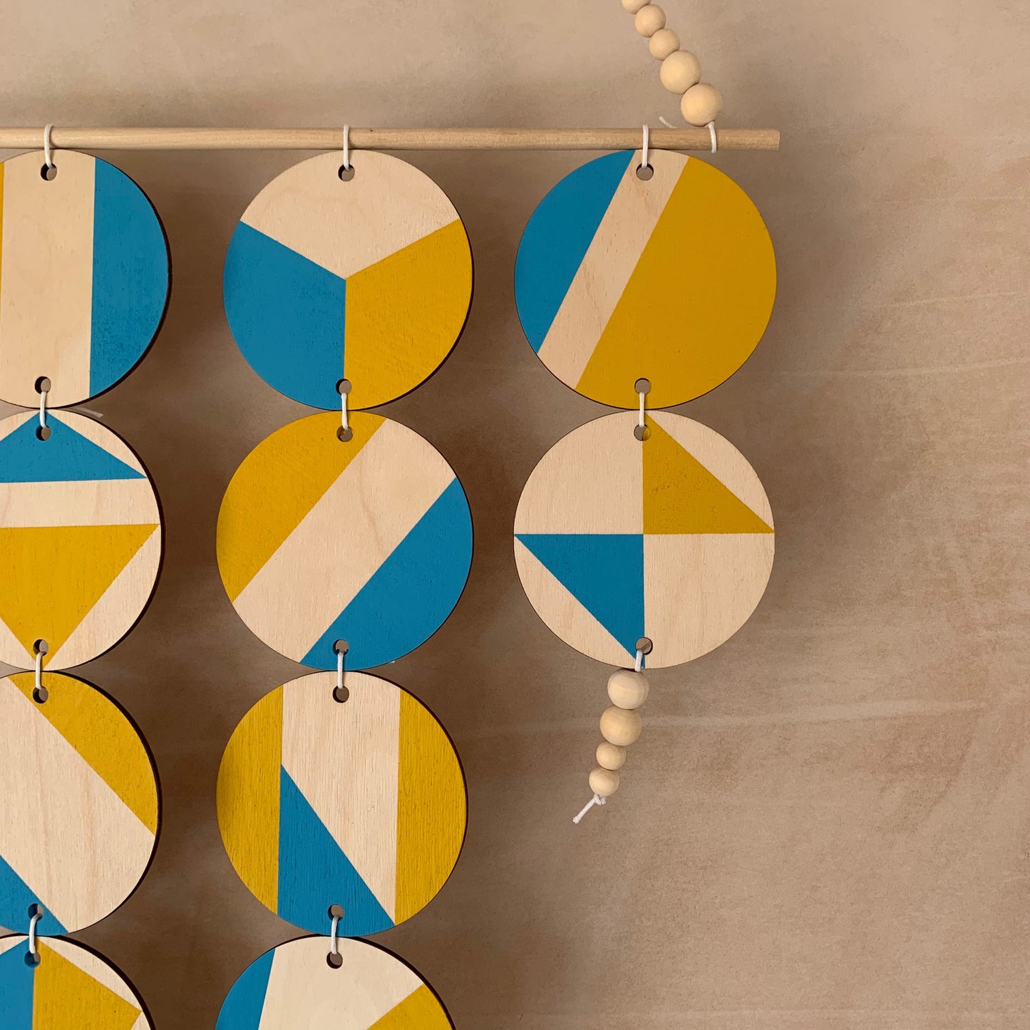 Yellow and Blue - Large Wall Hanging - Tropical Geometric - Scandinavian Wall Art - Home Wall Decor - Bright Fun Art