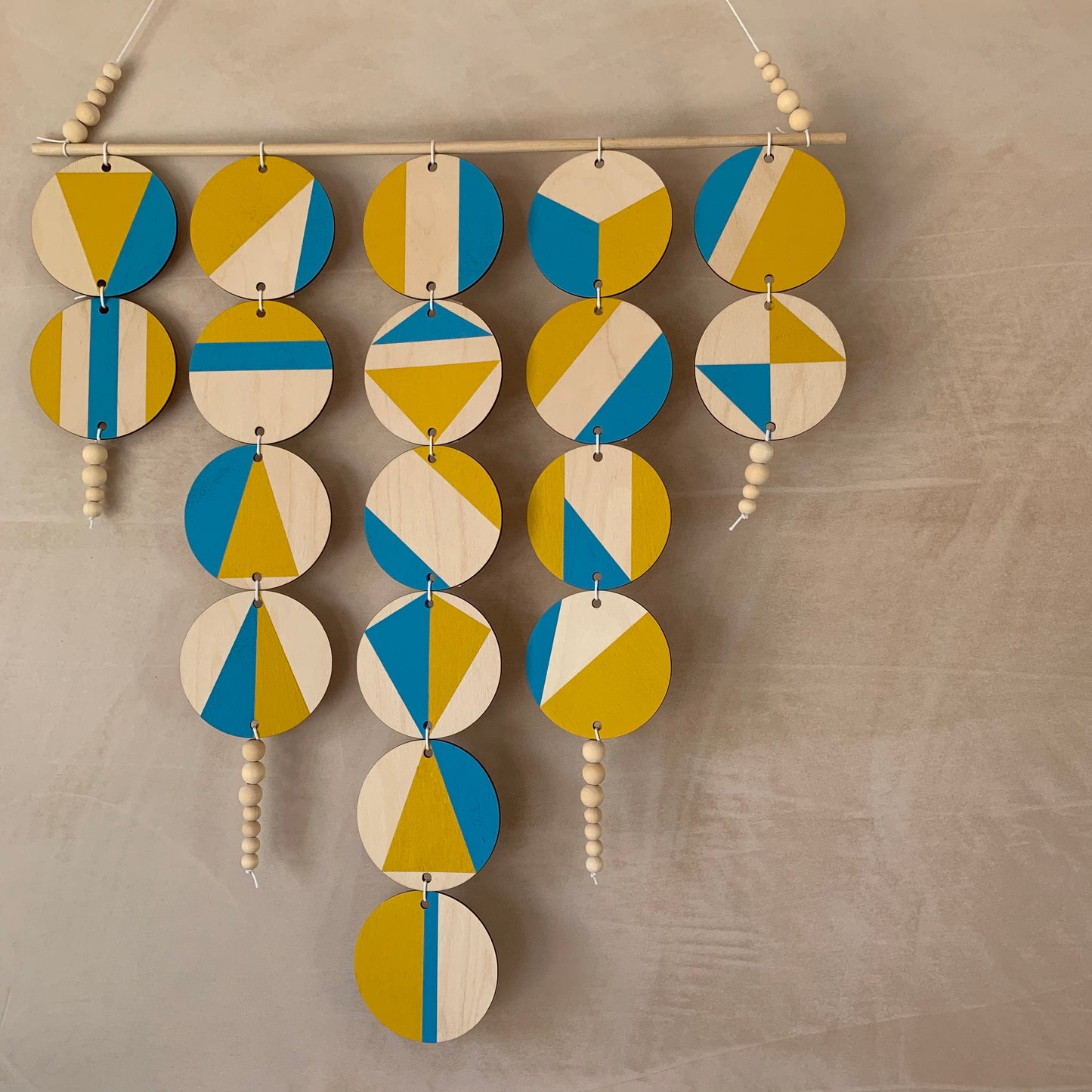 Yellow and Blue - Large Wall Hanging - Tropical Geometric - Scandinavian Wall Art - Home Wall Decor - Bright Fun Art