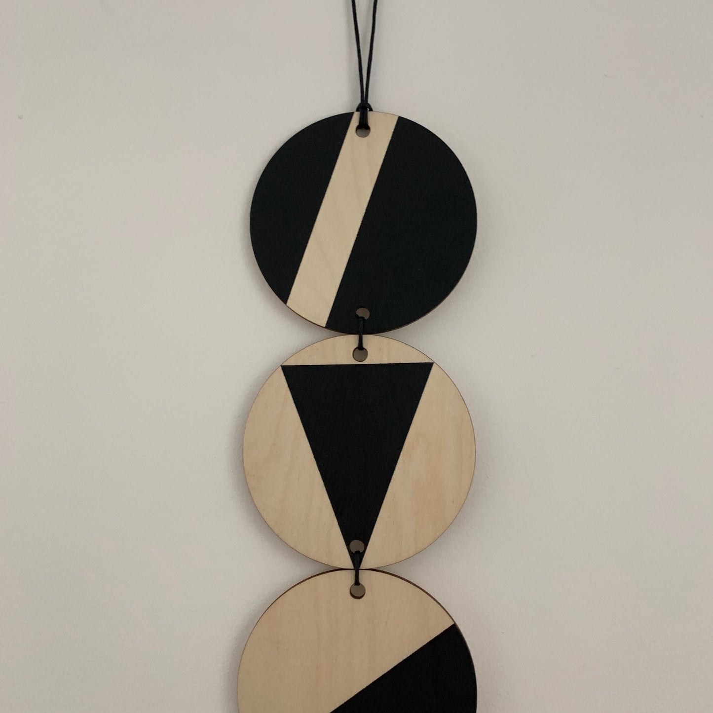 Wall hanging - Geometric Art - Plywood Decor - Monochrome Art - Mono Wall Hanging - Wall Art Decor - Black Wall Art - Black Hanging Tapestry