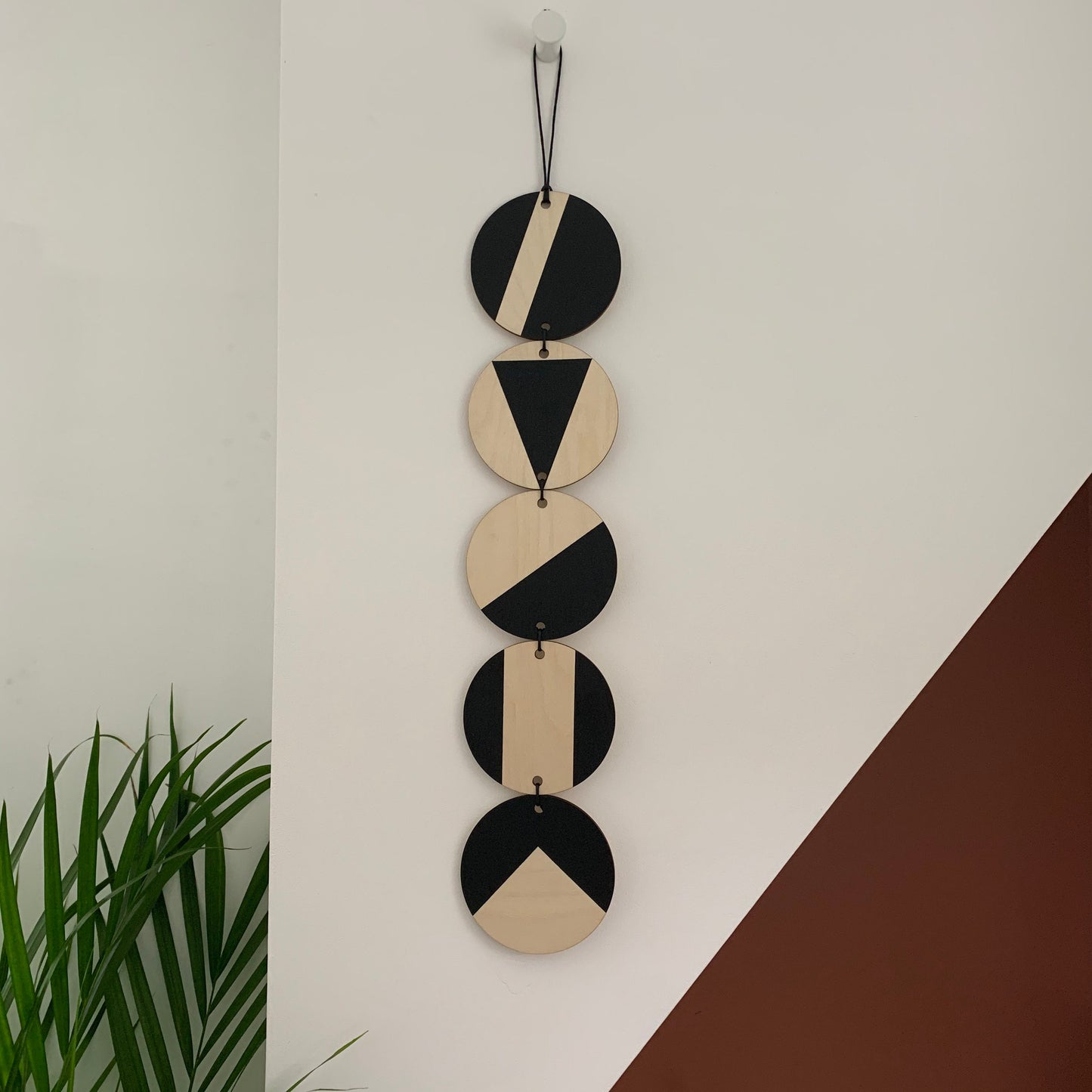 Wall hanging - Geometric Art - Plywood Decor - Monochrome Art - Mono Wall Hanging - Wall Art Decor - Black Wall Art - Black Hanging Tapestry