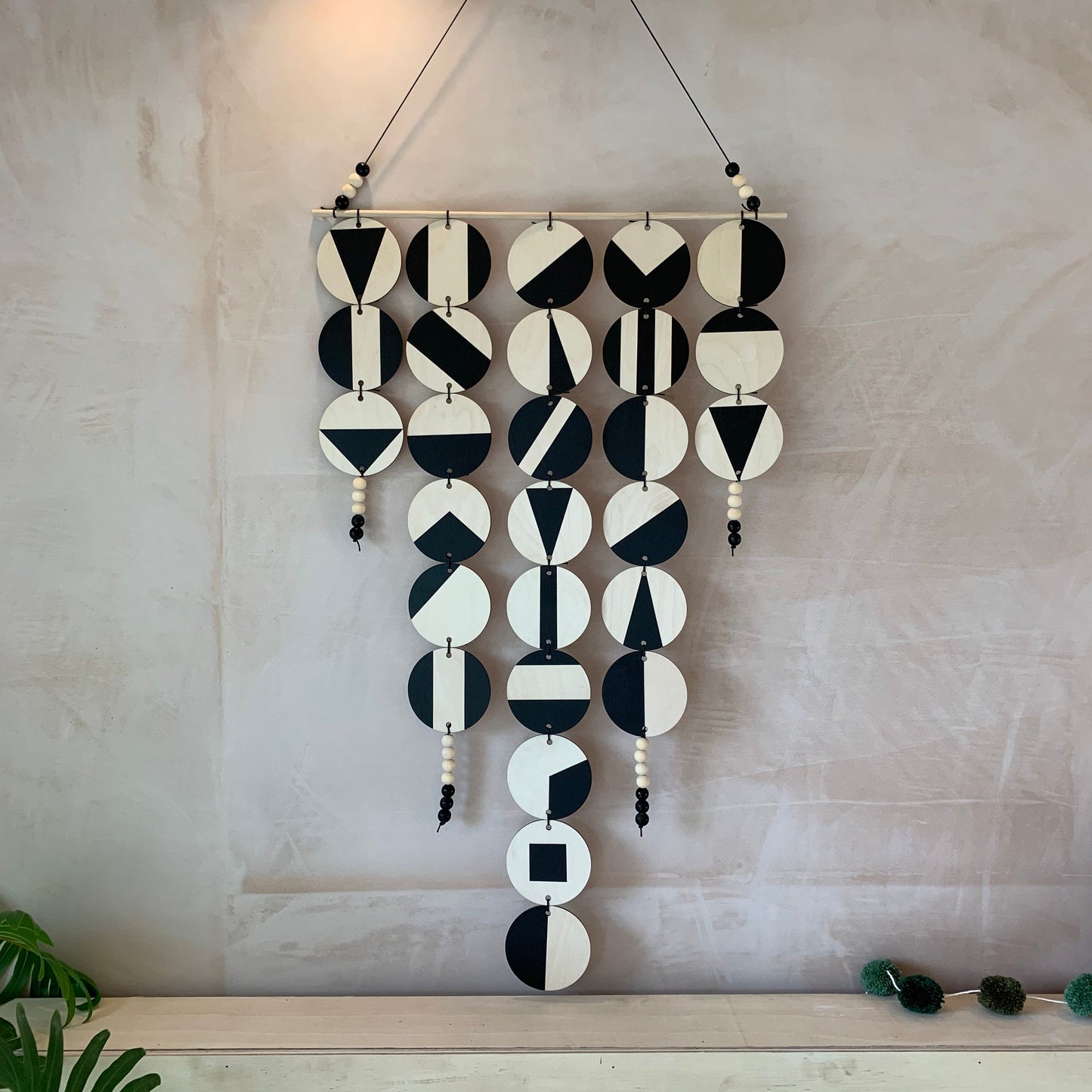 Large Chandelier Wall Hanging - Wall Hanging - Black Geometric Art - Scandi Wall Decor - Home Wall Decor - Wall Tapestry - Mono Wall Art