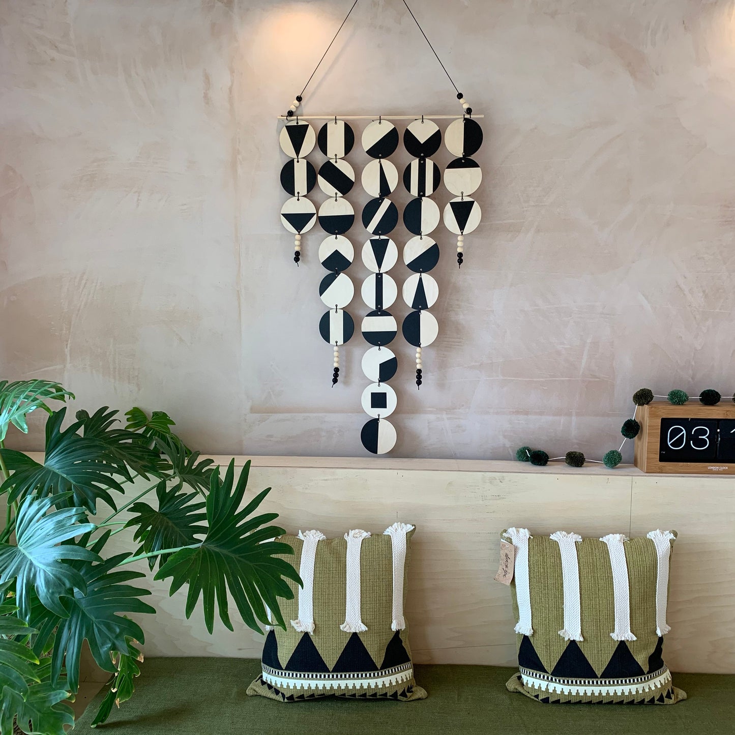 Large Chandelier Wall Hanging - Wall Hanging - Black Geometric Art - Scandi Wall Decor - Home Wall Decor - Wall Tapestry - Mono Wall Art