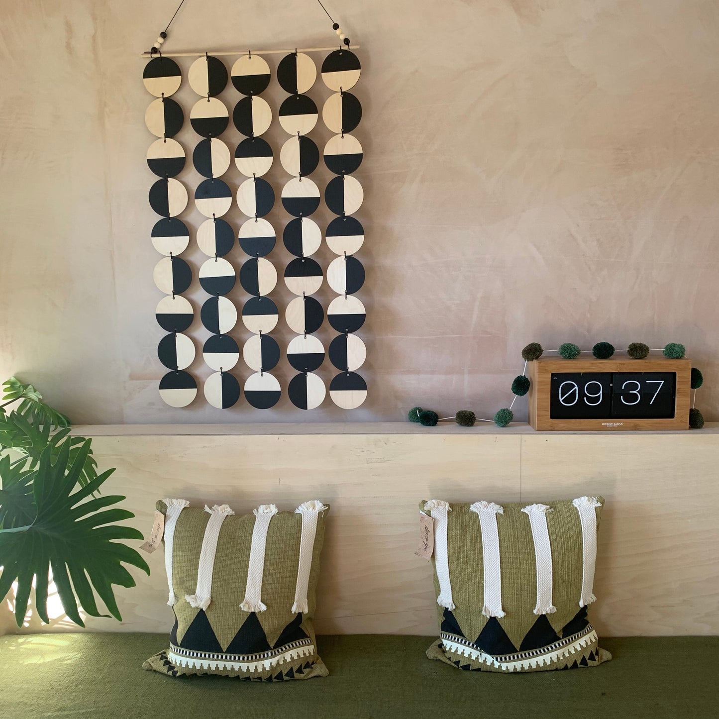 Black Wall Art - Black Decoration - Black Geometric Art - Scandi Wall Decoration - Home Wall Decor - Wall Tapestry - Monochrome Wall Art