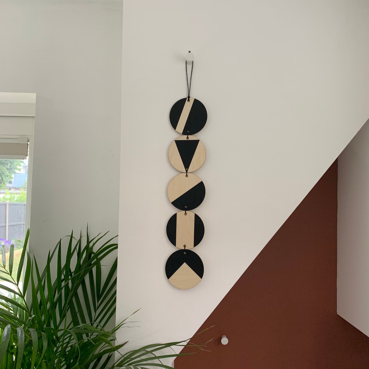 Wall hanging - Geometric Art - Plywood Decor - Monochrome Art - Mono Wall Hanging - Wall Art Decor - Black Wall Art - Black Hanging Tapestry