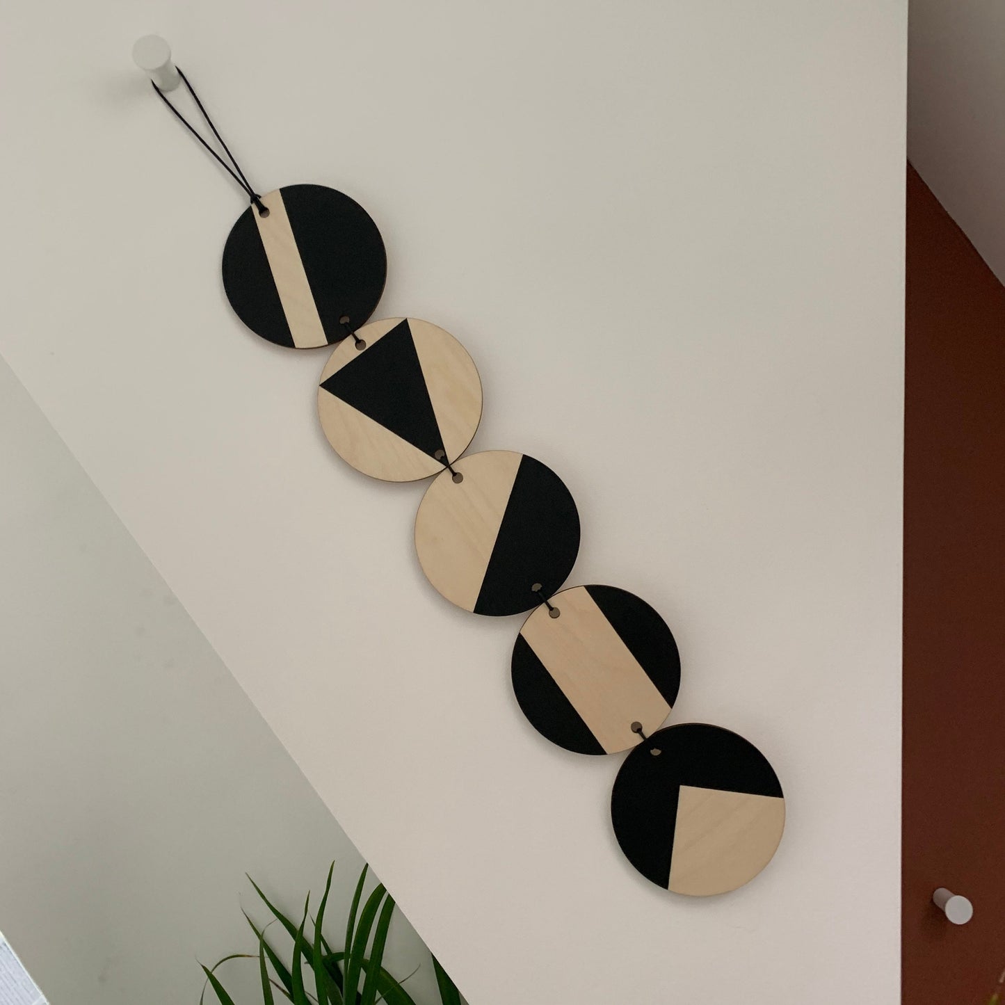 Wall hanging - Geometric Art - Plywood Decor - Monochrome Art - Mono Wall Hanging - Wall Art Decor - Black Wall Art - Black Hanging Tapestry