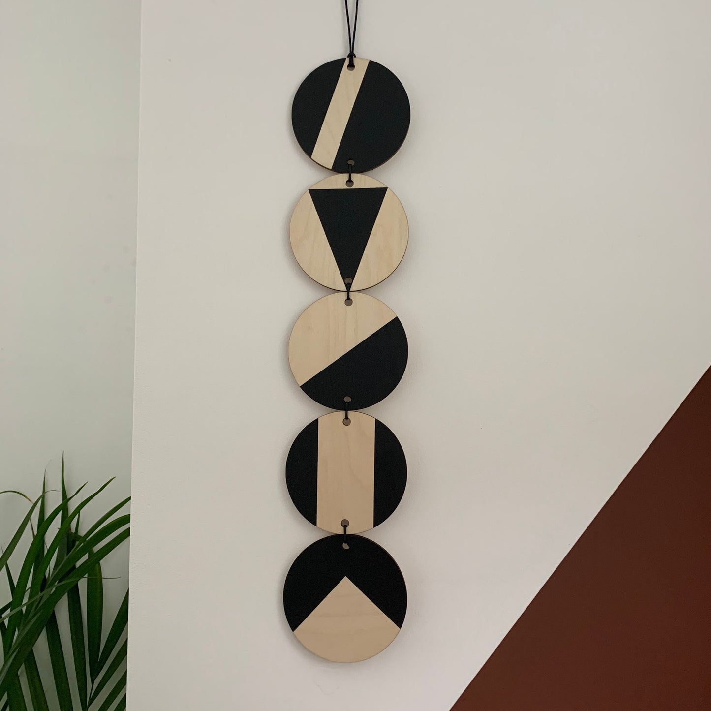 Wall hanging - Geometric Art - Plywood Decor - Monochrome Art - Mono Wall Hanging - Wall Art Decor - Black Wall Art - Black Hanging Tapestry