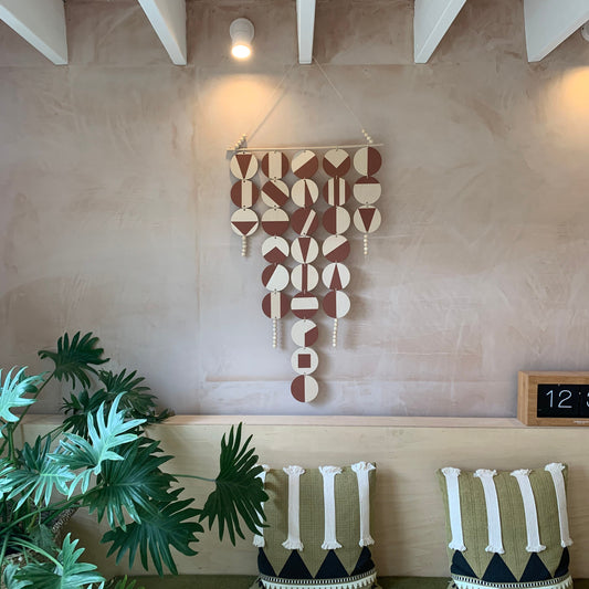 Large Chandelier Wall Hanging - Wall Hanging - Dark Terracotta Geometric Art - Scandi Wall Decor - Home Wall Decor - Big Wall Tapestry