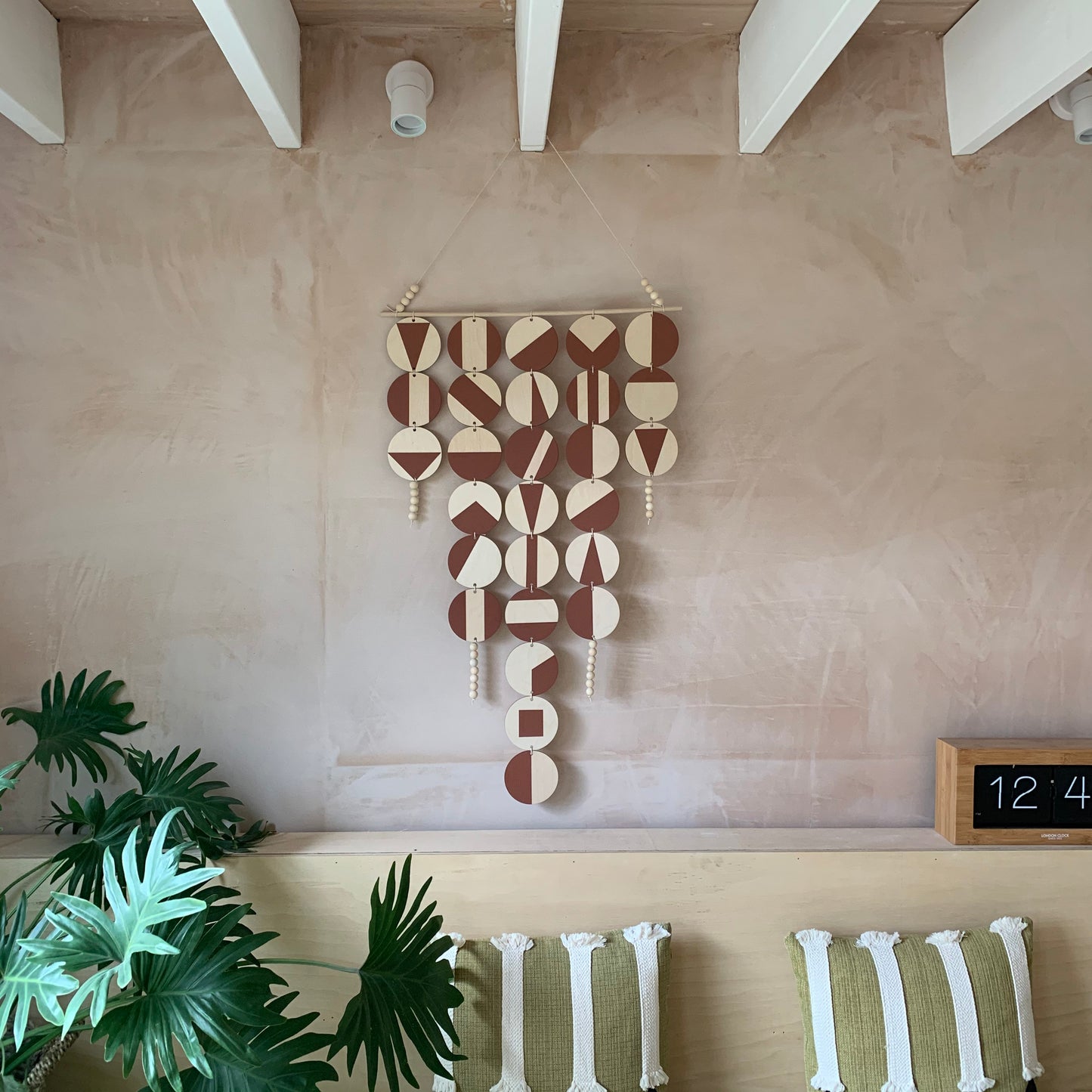 Large Chandelier Wall Hanging - Wall Hanging - Dark Terracotta Geometric Art - Scandi Wall Decor - Home Wall Decor - Big Wall Tapestry