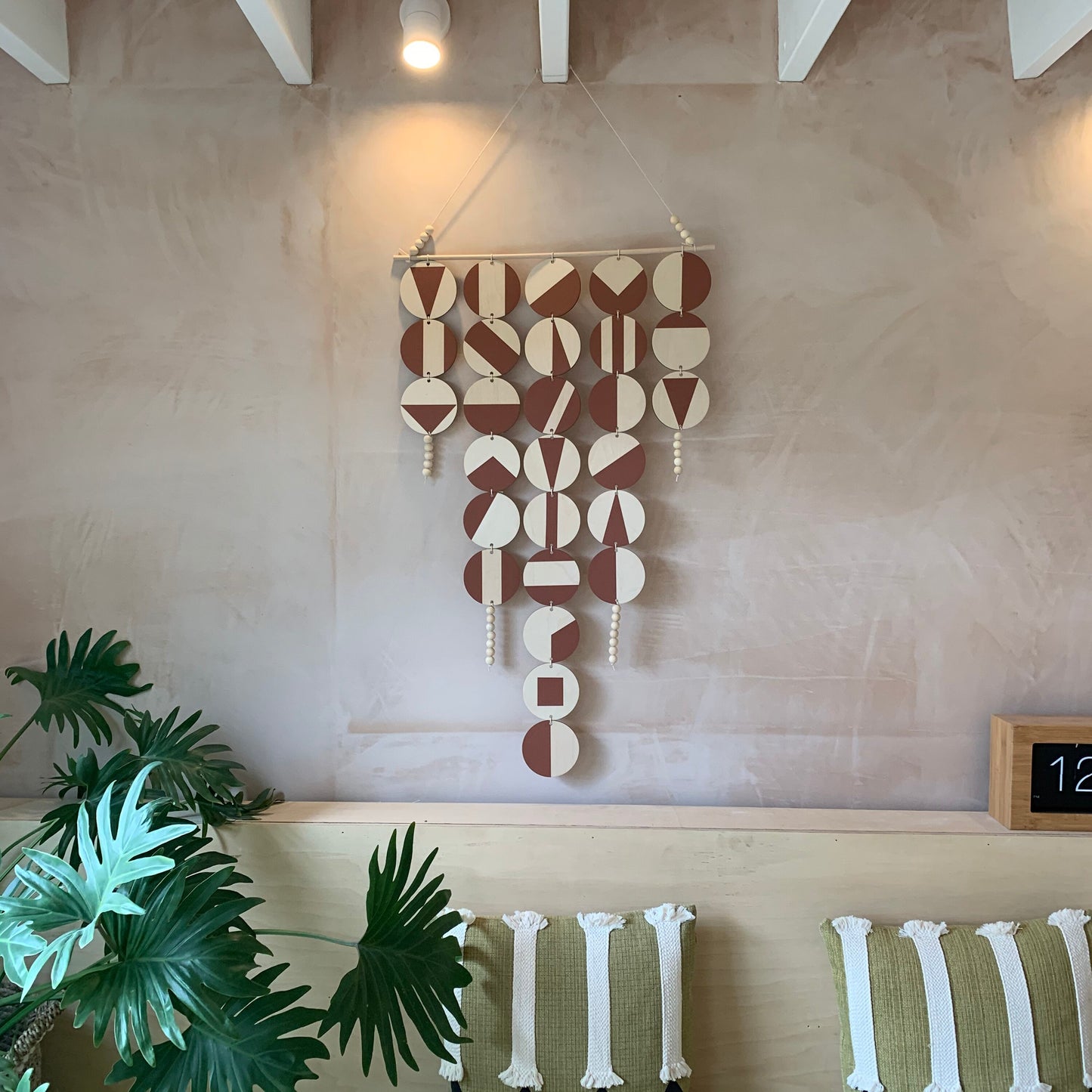 Large Chandelier Wall Hanging - Wall Hanging - Dark Terracotta Geometric Art - Scandi Wall Decor - Home Wall Decor - Big Wall Tapestry