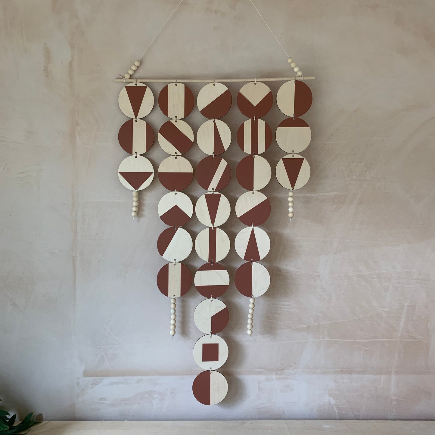 Large Chandelier Wall Hanging - Wall Hanging - Dark Terracotta Geometric Art - Scandi Wall Decor - Home Wall Decor - Big Wall Tapestry