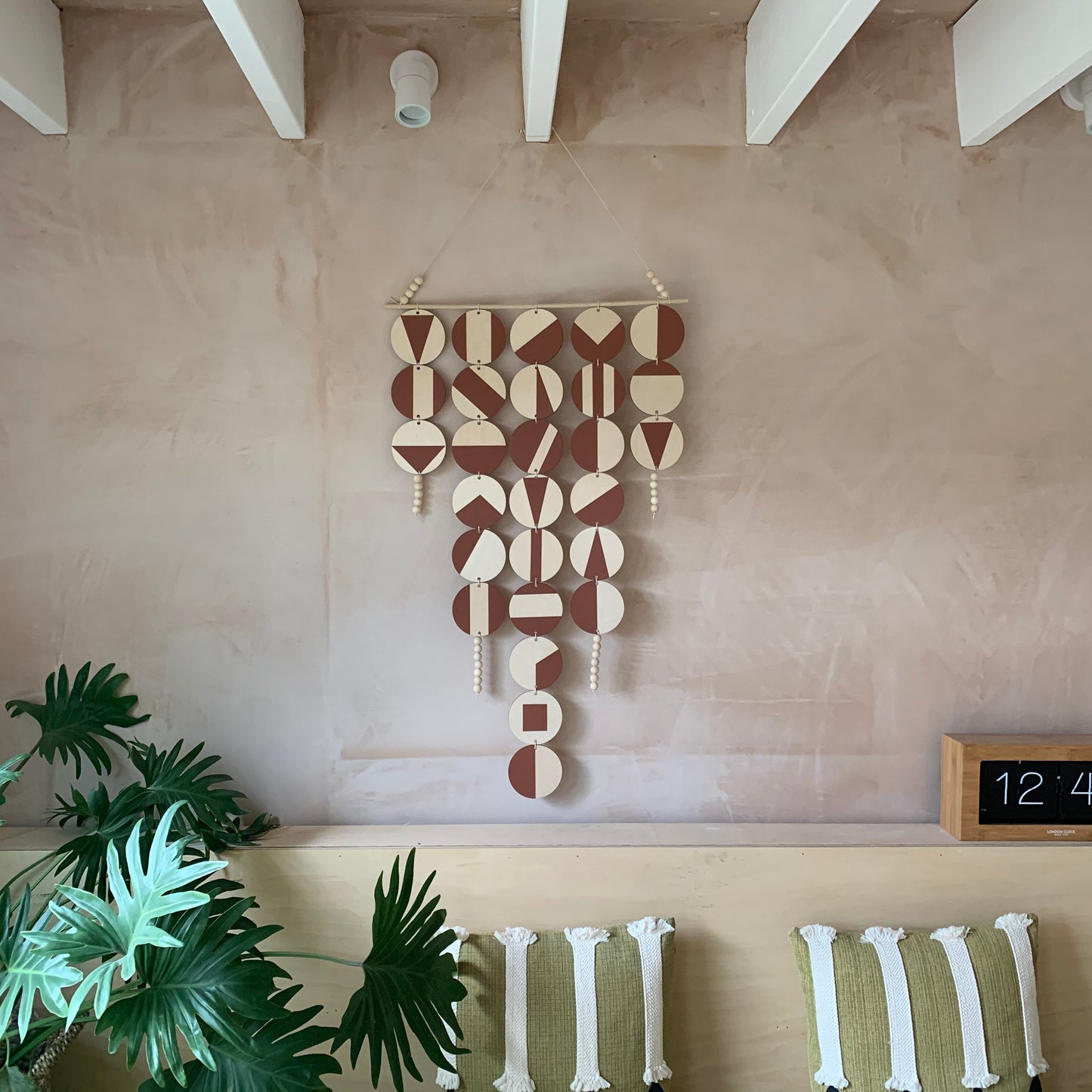 Large Chandelier Wall Hanging - Wall Hanging - Dark Terracotta Geometric Art - Scandi Wall Decor - Home Wall Decor - Big Wall Tapestry