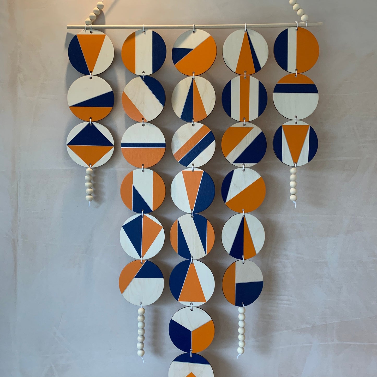 Large Chandelier Wall Hanging - Wall Hanging - Orange and Blue Geometric Art - Scandi Wall Decor - Home Wall Decor - Big Wall Tapestry