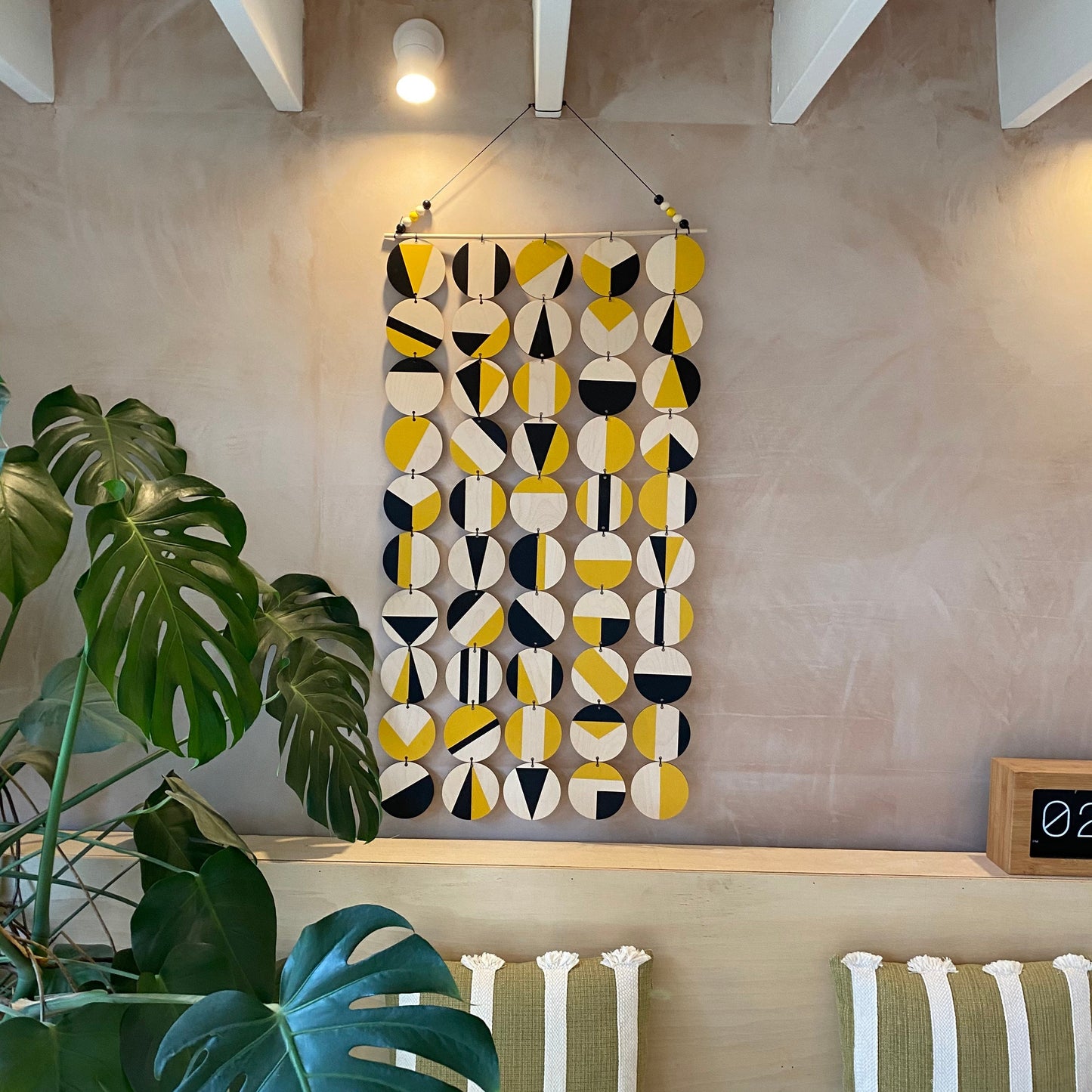 Black and Yellow Wall Art - Large Decoration - Huge Geometric Art - Contemporary Wall Decoration - Home Wall Decor - Wall Tapestry