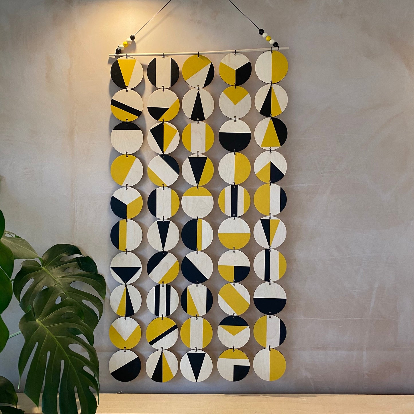 Black and Yellow Wall Art - Large Decoration - Huge Geometric Art - Contemporary Wall Decoration - Home Wall Decor - Wall Tapestry
