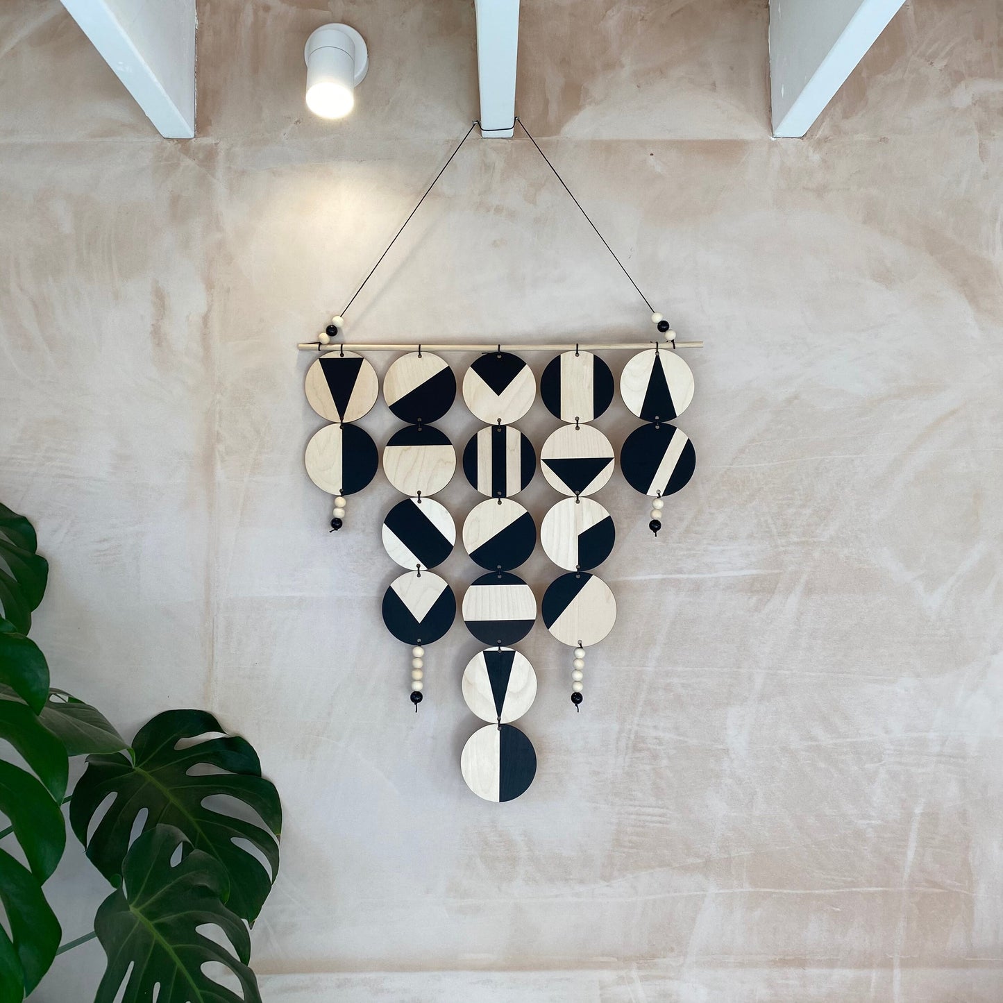 Black Geometric Wall Hanging - Large Wall Art - Monochrome Art - Minimalist Wall Art - Home Wall Decor - Bold Home Decoration - Modern Wall