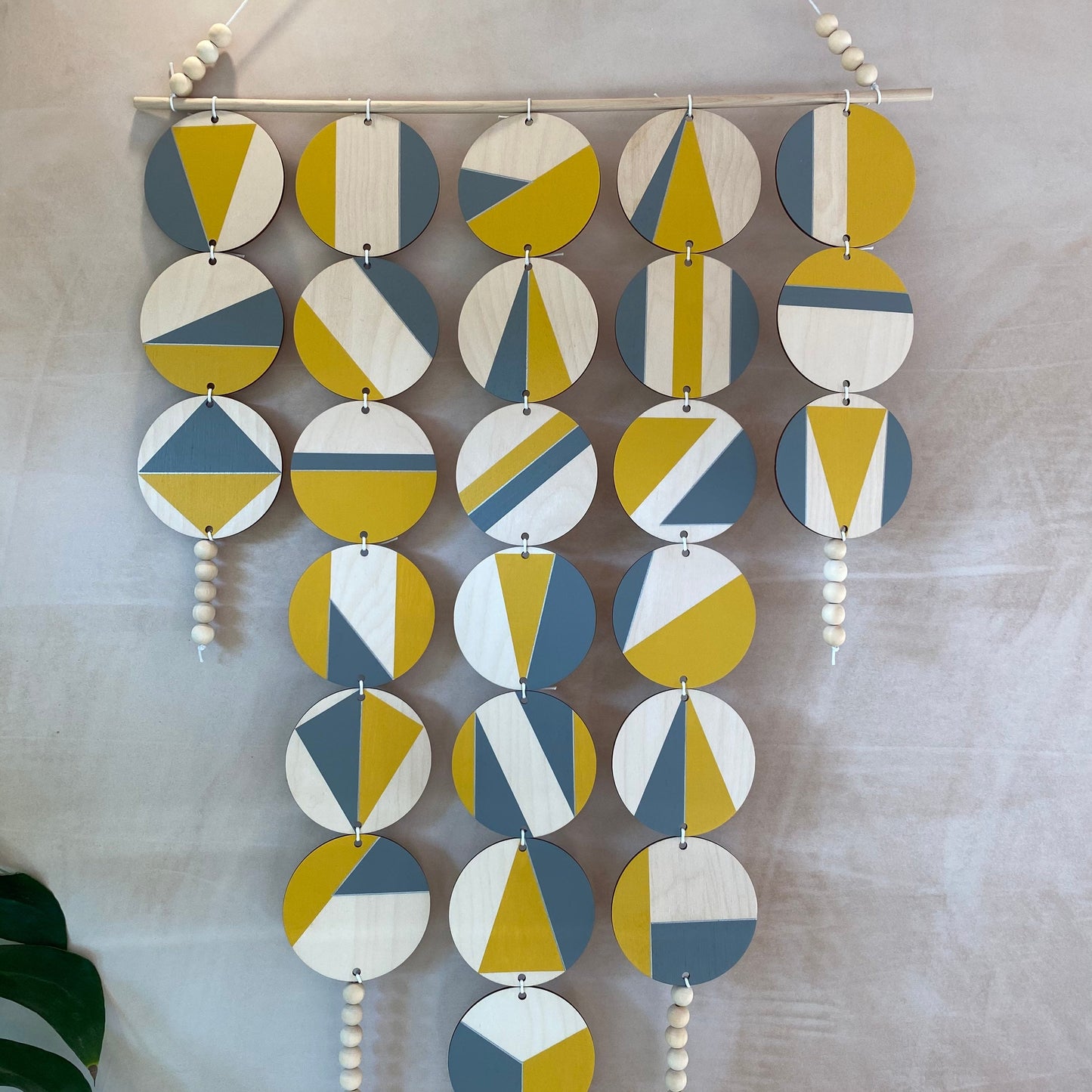 Large Chandelier Wall Hanging - Wall Hanging - Yellow and Grey Geometric Art - Scandi Wall Decor - Home Wall Decor - Big Wall Tapestry