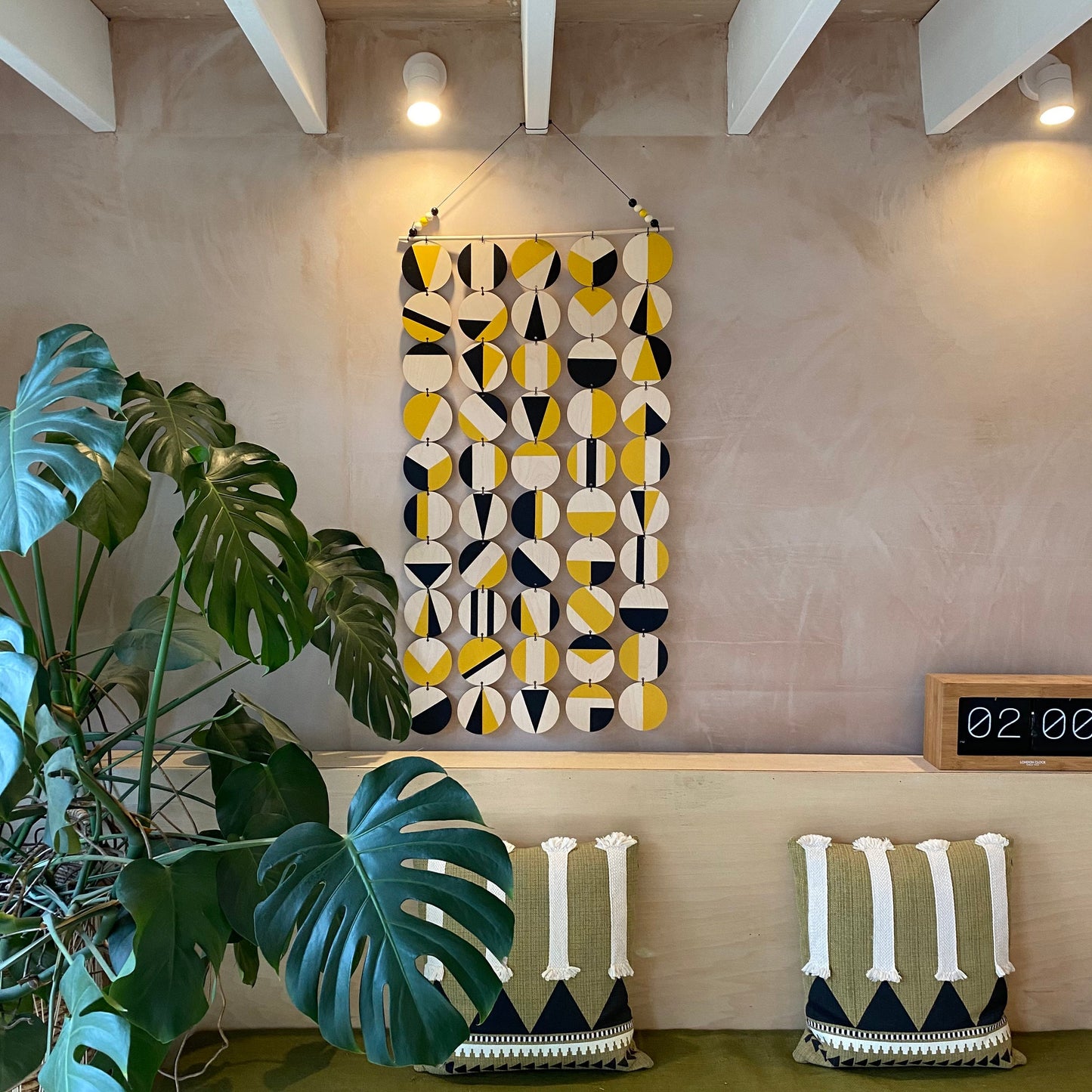 Black and Yellow Wall Art - Large Decoration - Huge Geometric Art - Contemporary Wall Decoration - Home Wall Decor - Wall Tapestry