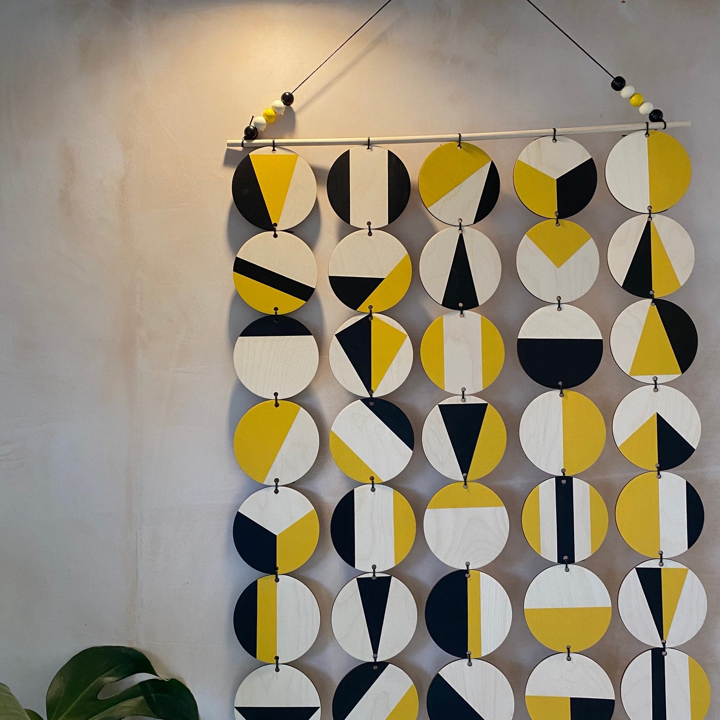 Black and Yellow Wall Art - Large Decoration - Huge Geometric Art - Contemporary Wall Decoration - Home Wall Decor - Wall Tapestry