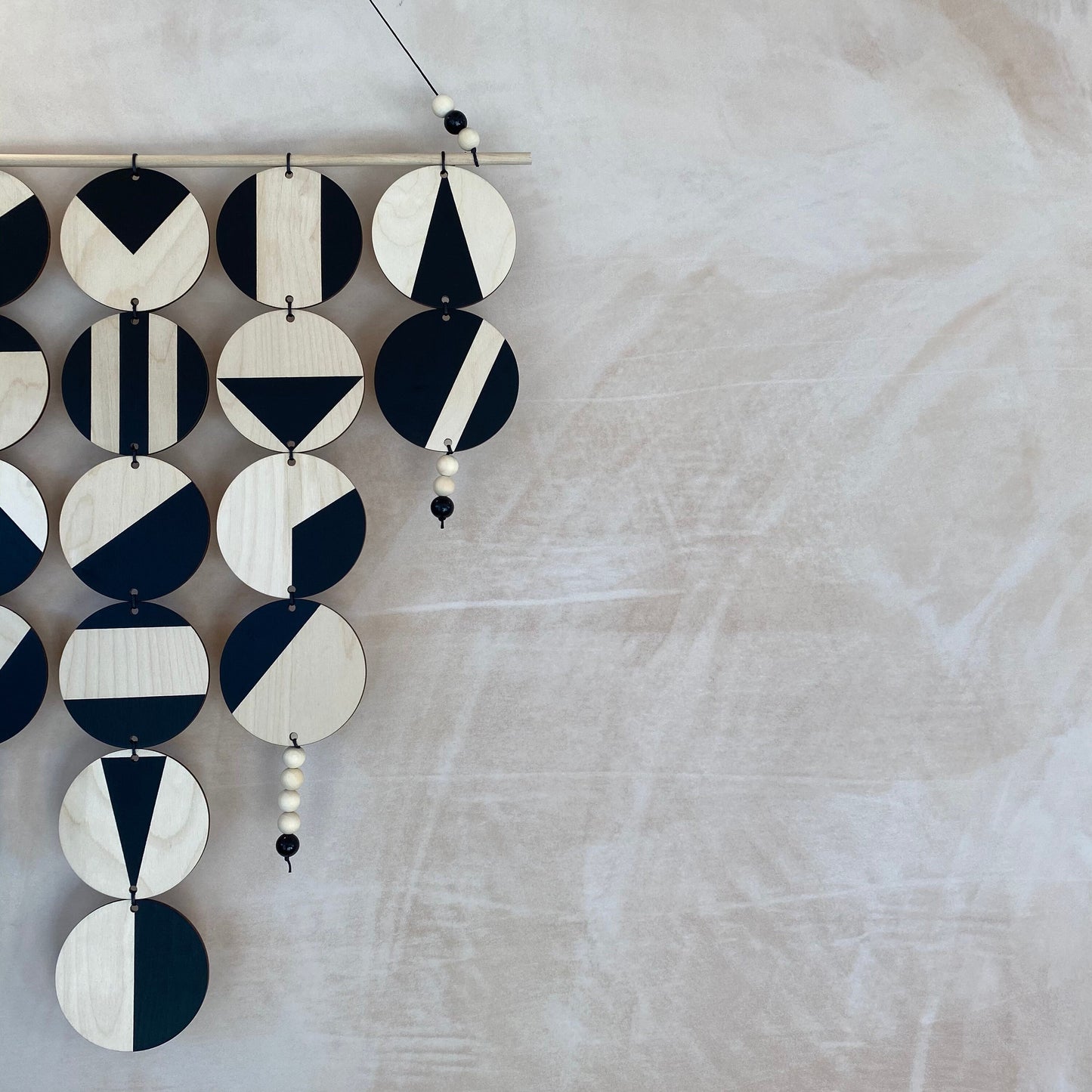 Black Geometric Wall Hanging - Large Wall Art - Monochrome Art - Minimalist Wall Art - Home Wall Decor - Bold Home Decoration - Modern Wall
