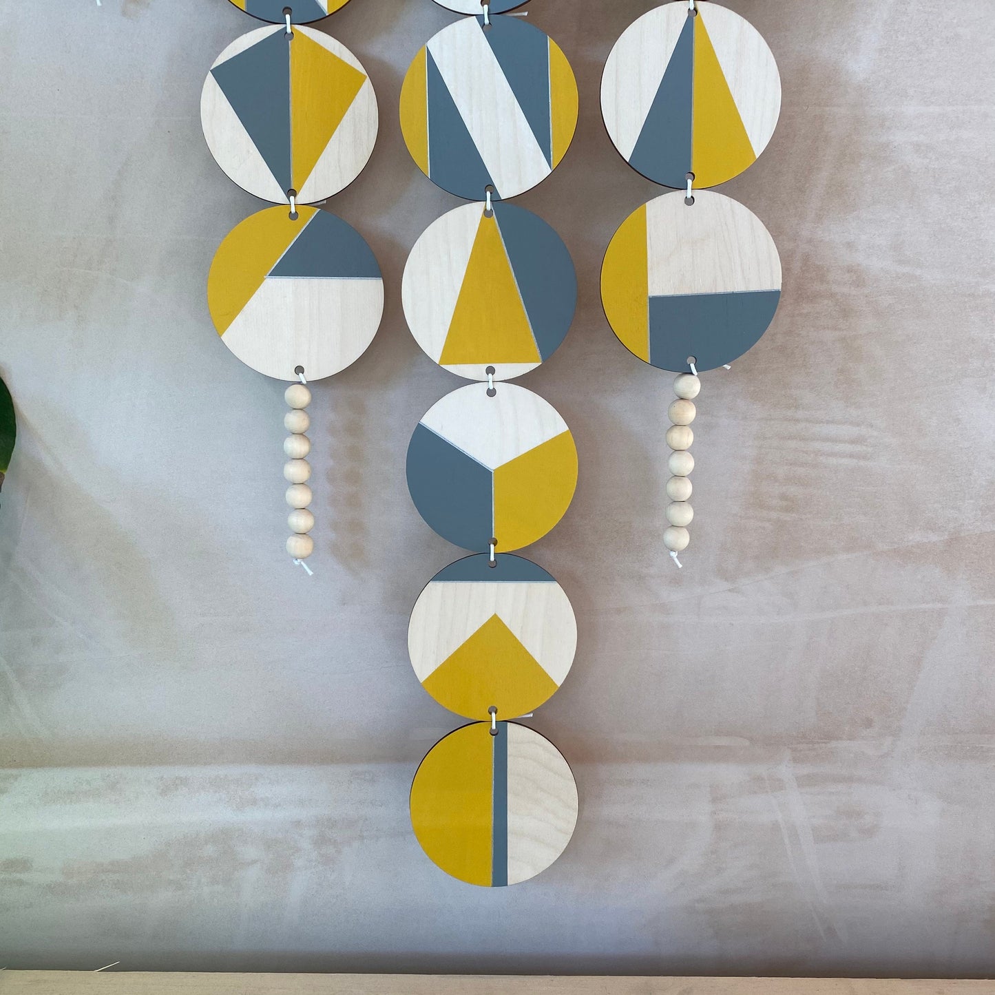 Large Chandelier Wall Hanging - Wall Hanging - Yellow and Grey Geometric Art - Scandi Wall Decor - Home Wall Decor - Big Wall Tapestry