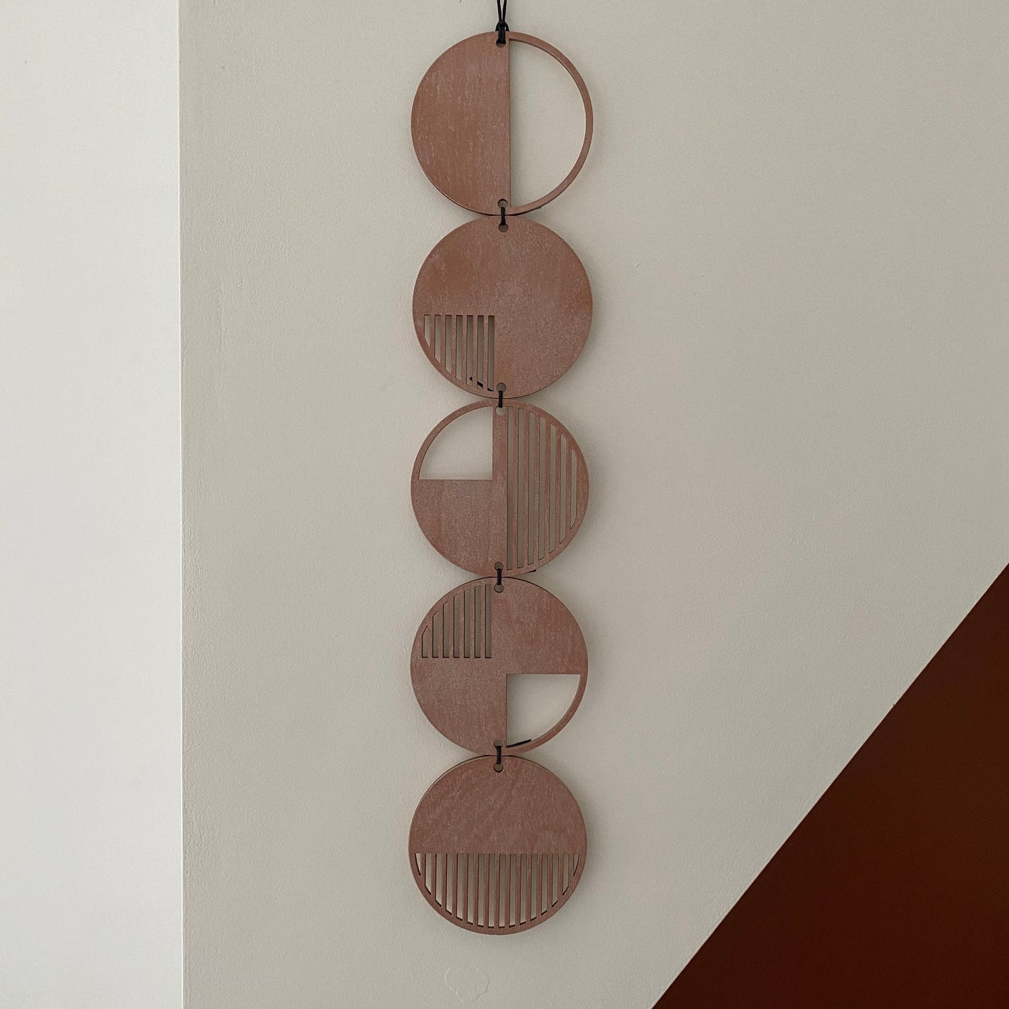 Copper Stripe Wall hanging - Geometric Art - Plywood Decor - Metallic Art - Copper Wall Hanging - Wall Art Decor - Copper Cut Out Art