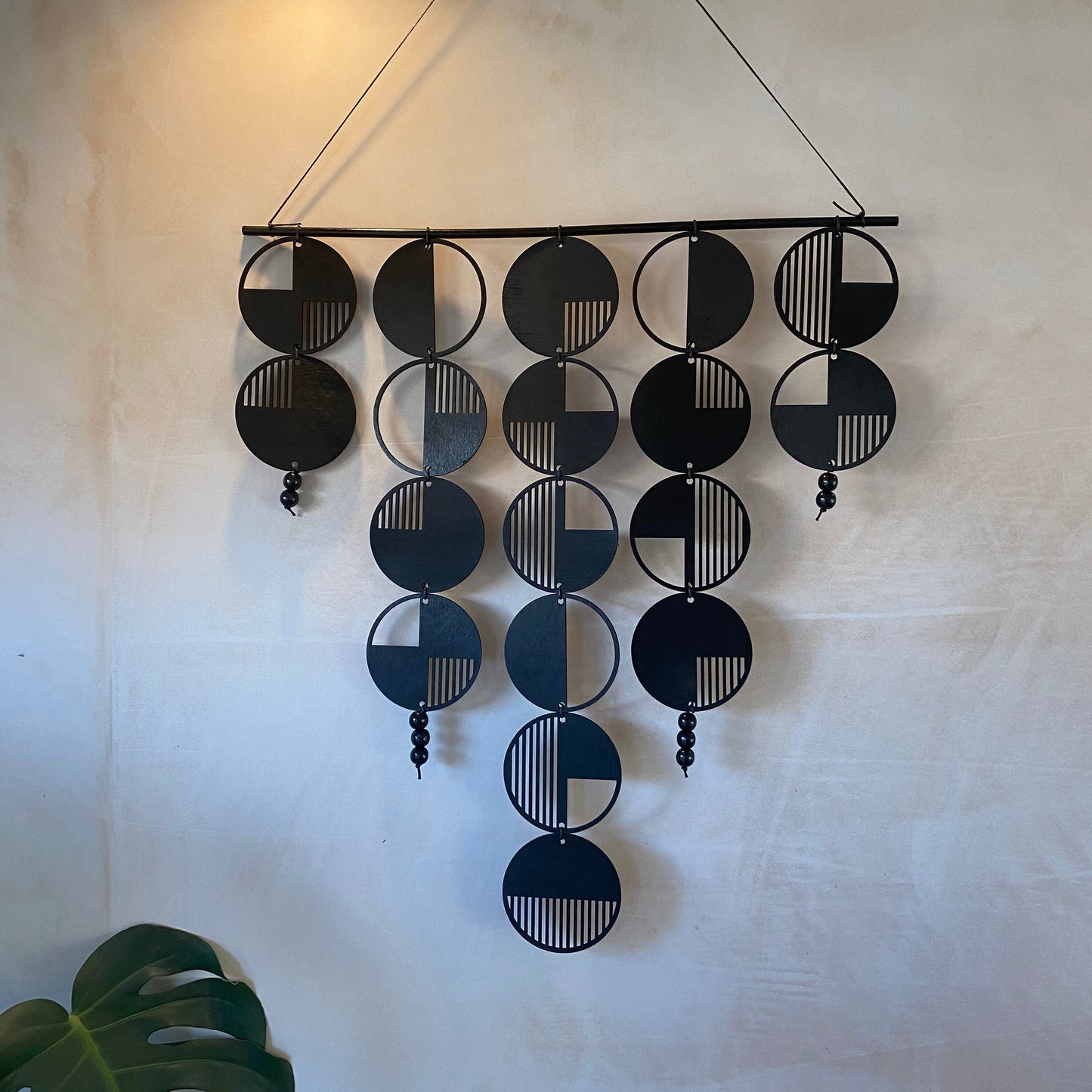 Black Geometric Wall Hanging - Large Wall Art - Monochrome Art - Minimalist Wall Art - Home Wall Decor - Black Home Decoration - Modern Wall