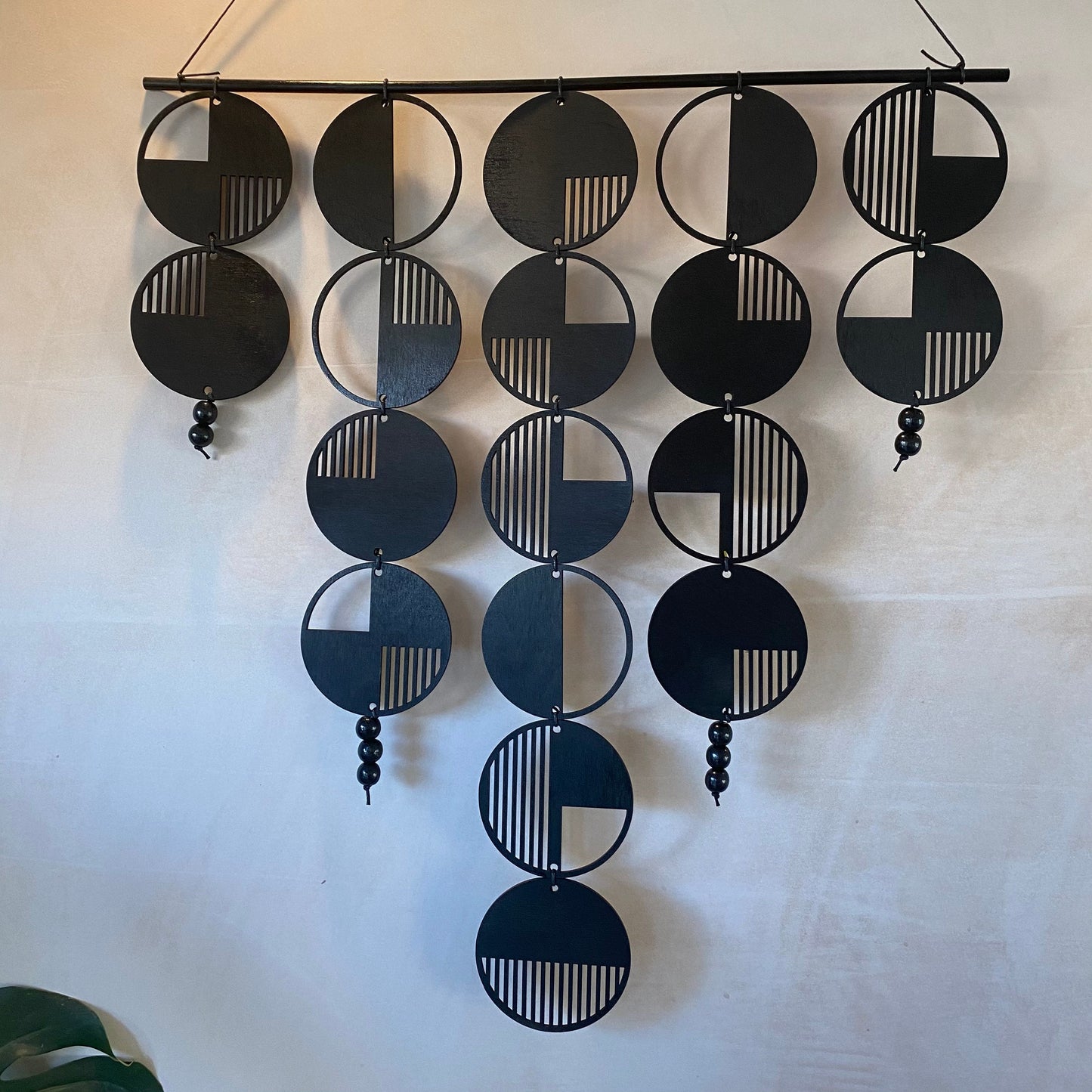 Black Geometric Wall Hanging - Large Wall Art - Monochrome Art - Minimalist Wall Art - Home Wall Decor - Black Home Decoration - Modern Wall